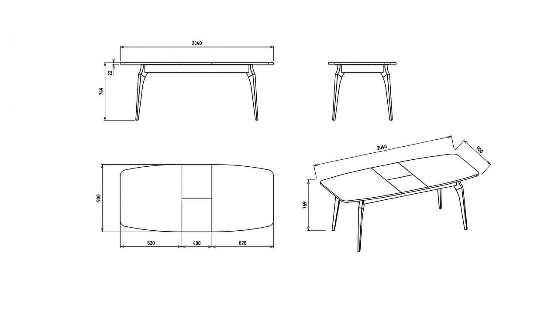 Veronica Esstisch, ausziehbar