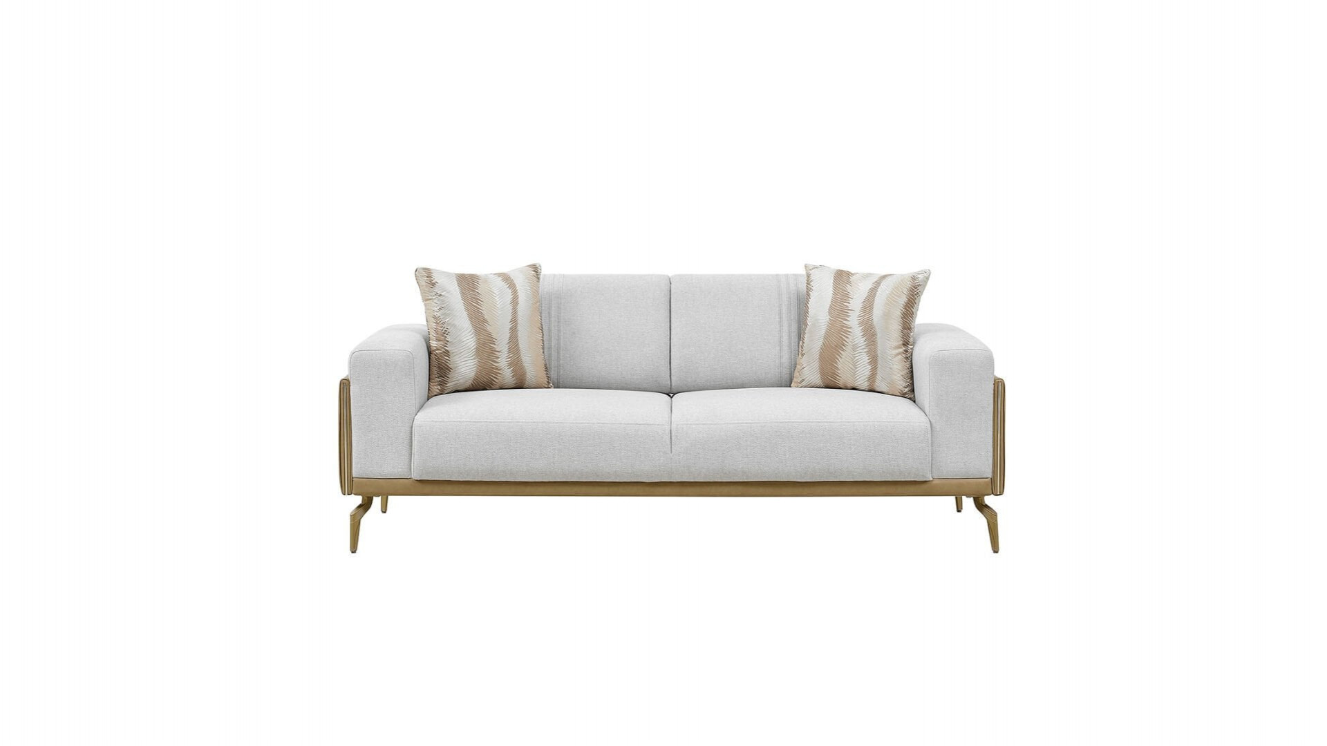 Montella 2er-Sofa - Taupe - Kahve - Gelb-Füße