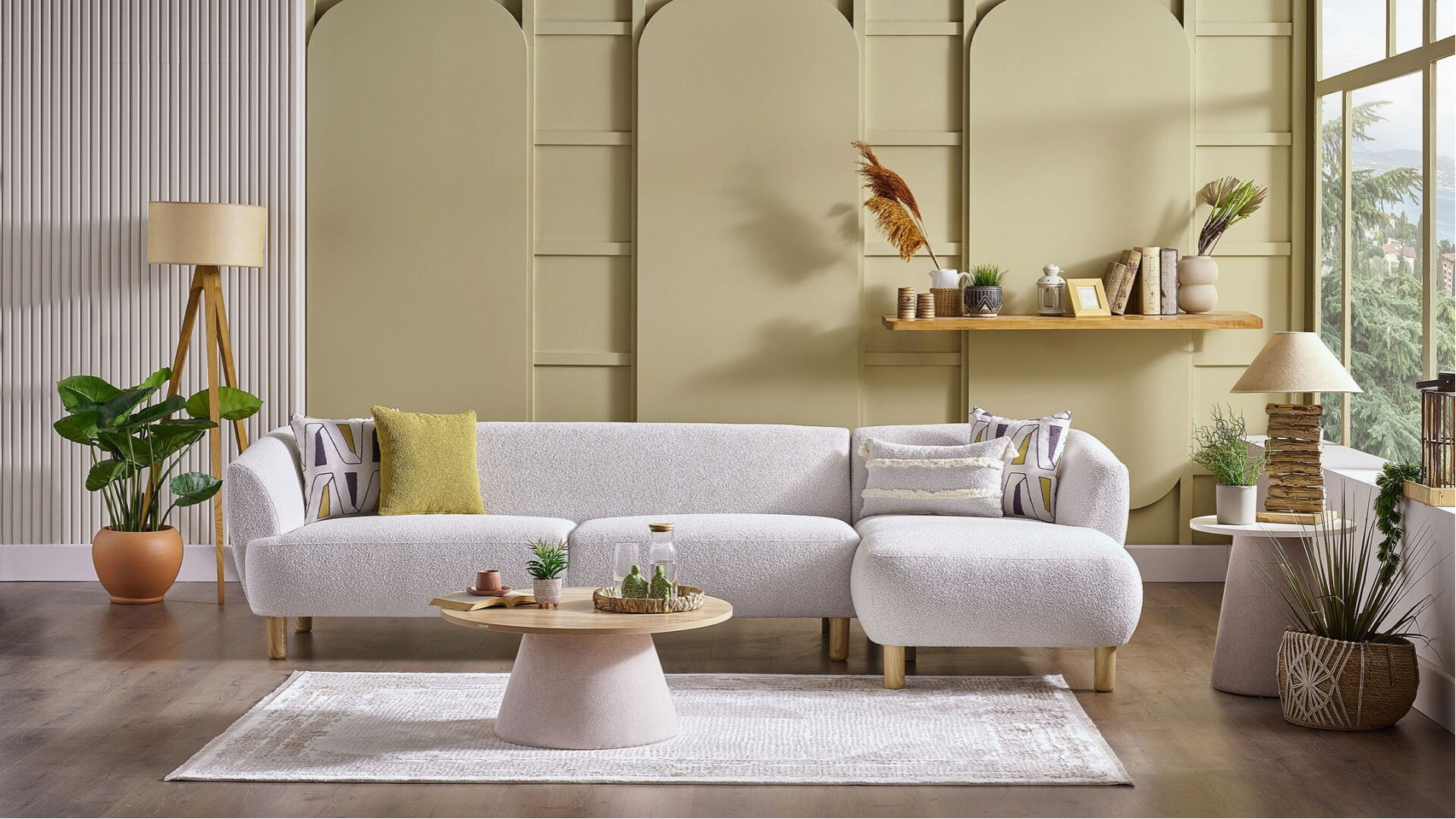 Estella 3er Links Sofa - Creme