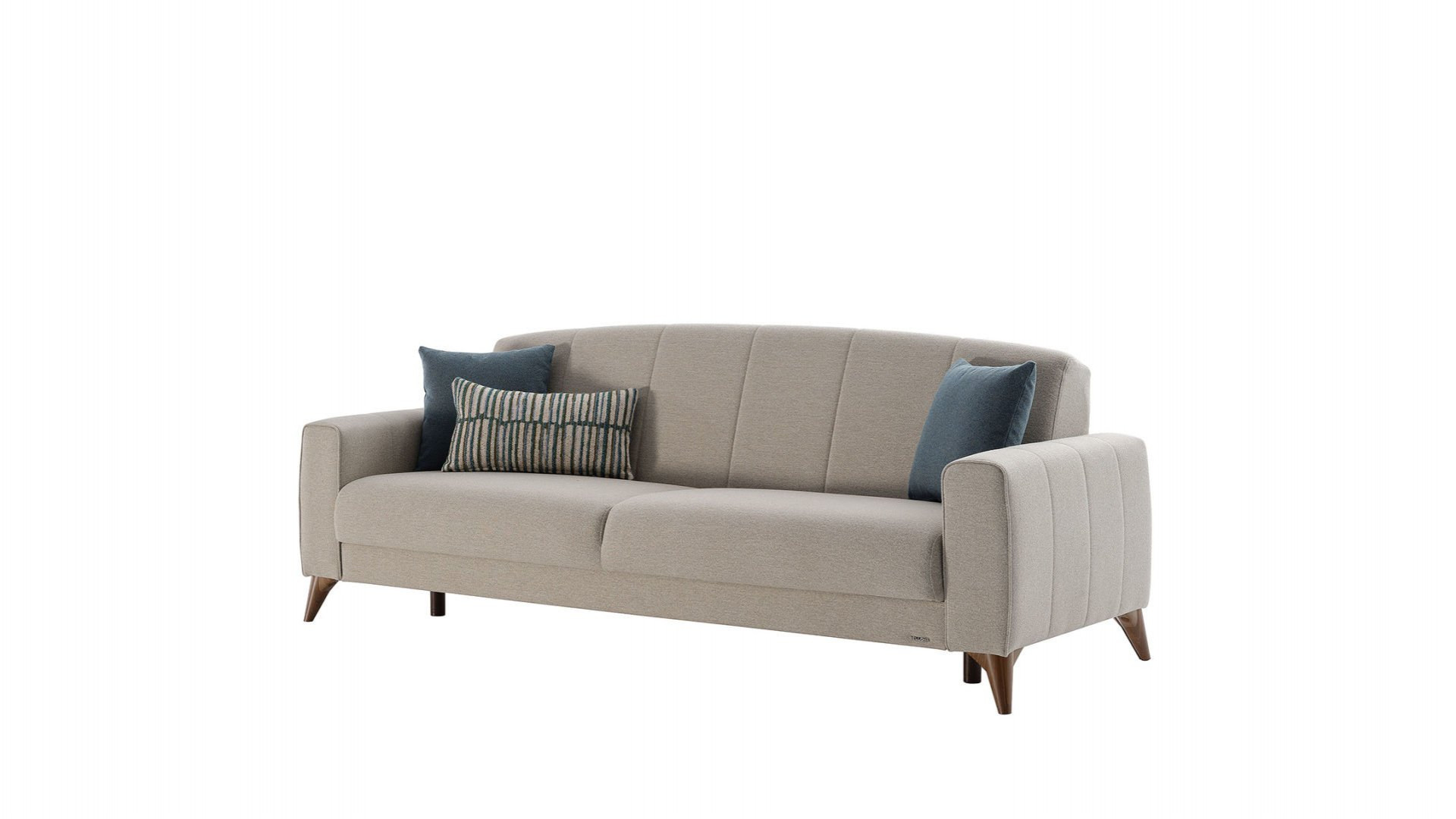 Nilya 3er-Sofa Creme - Blau
