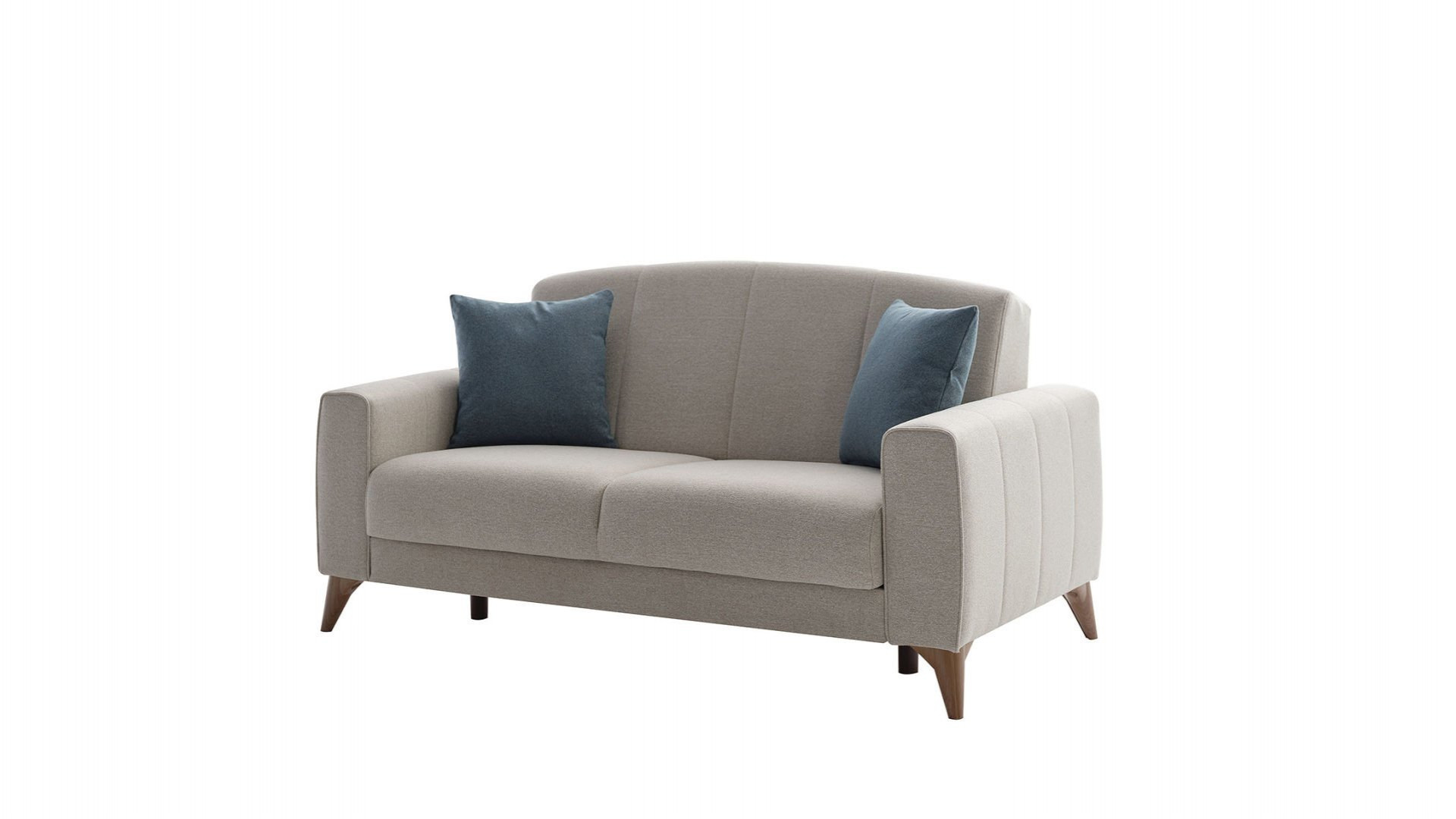 Nilya 2er-Sofa Creme - Blau