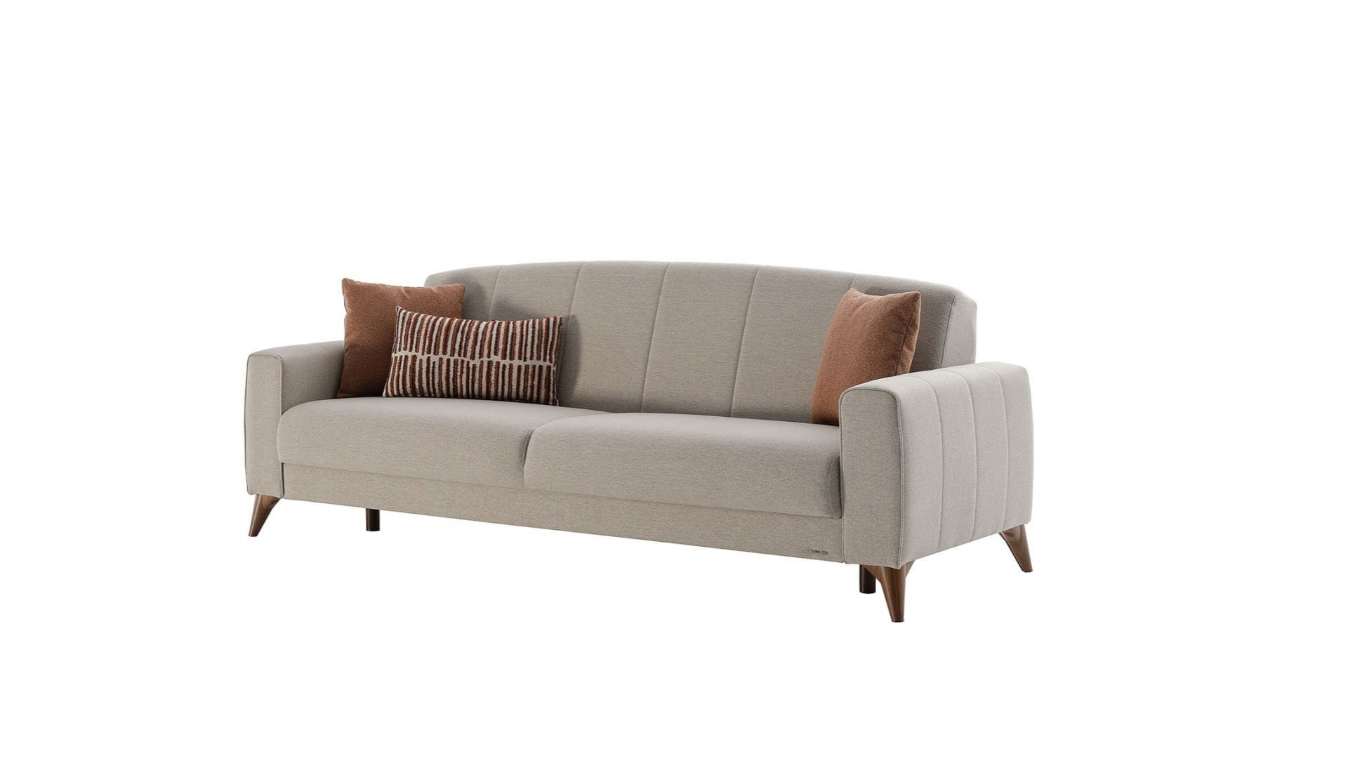 Nilya 3er-Sofa Creme - Ziegelrot