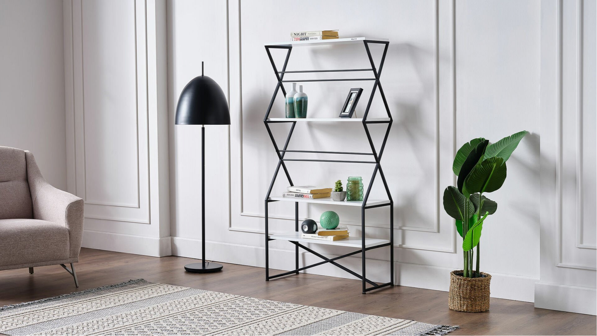 Rodri Bücherregal - Weiß