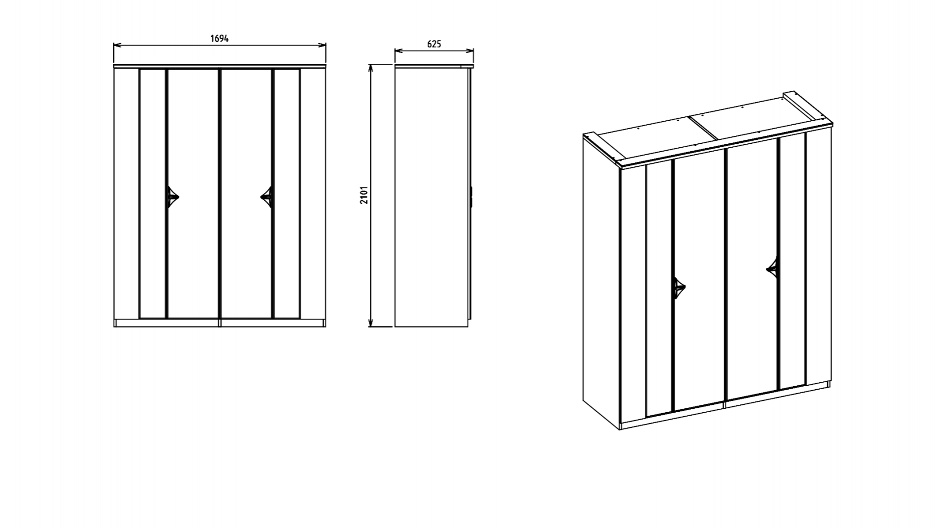 Leny 4-türiger Schrank