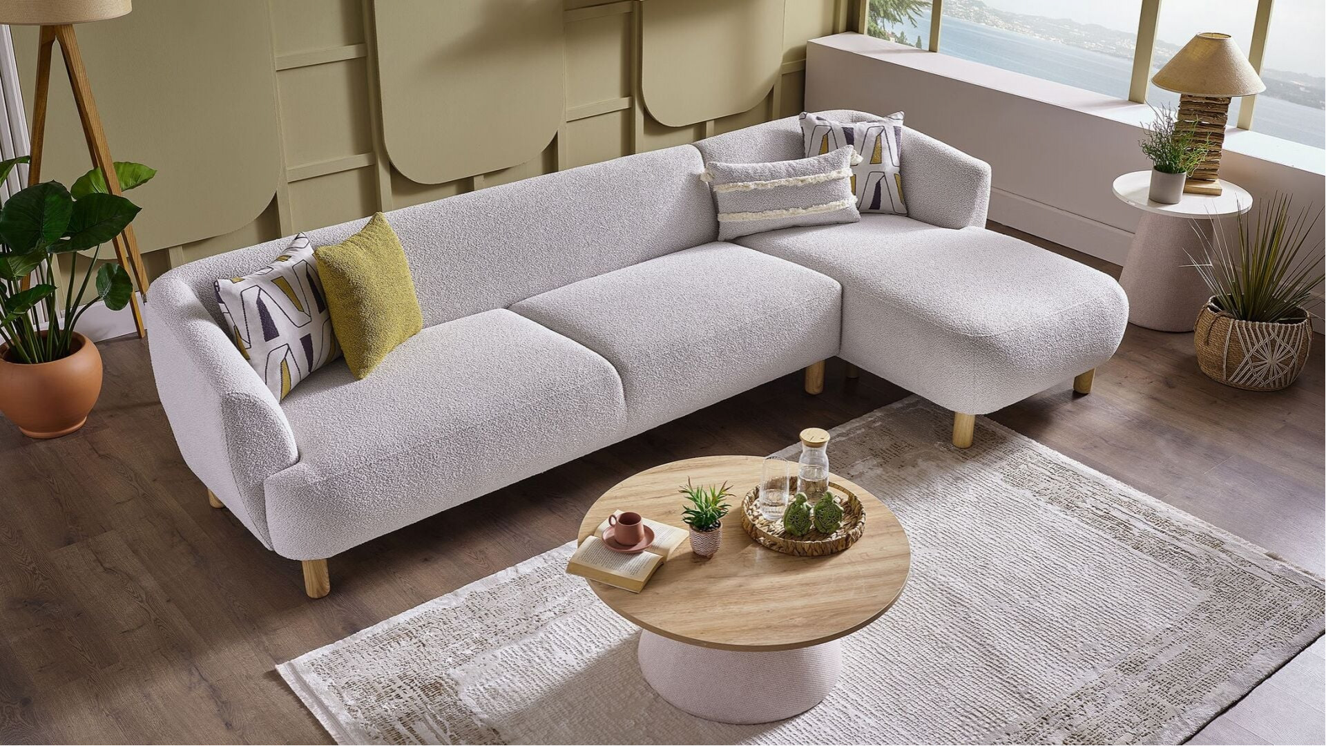 Estella 3er Links Sofa - Creme