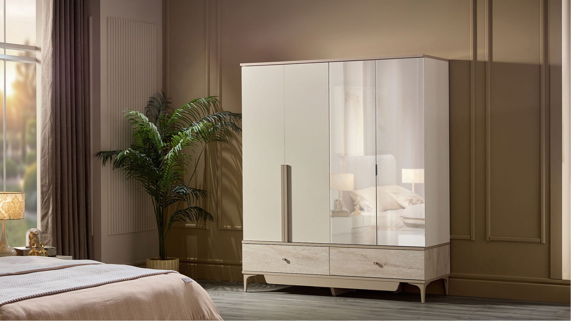 Anton 4-türiger Kleiderschrank