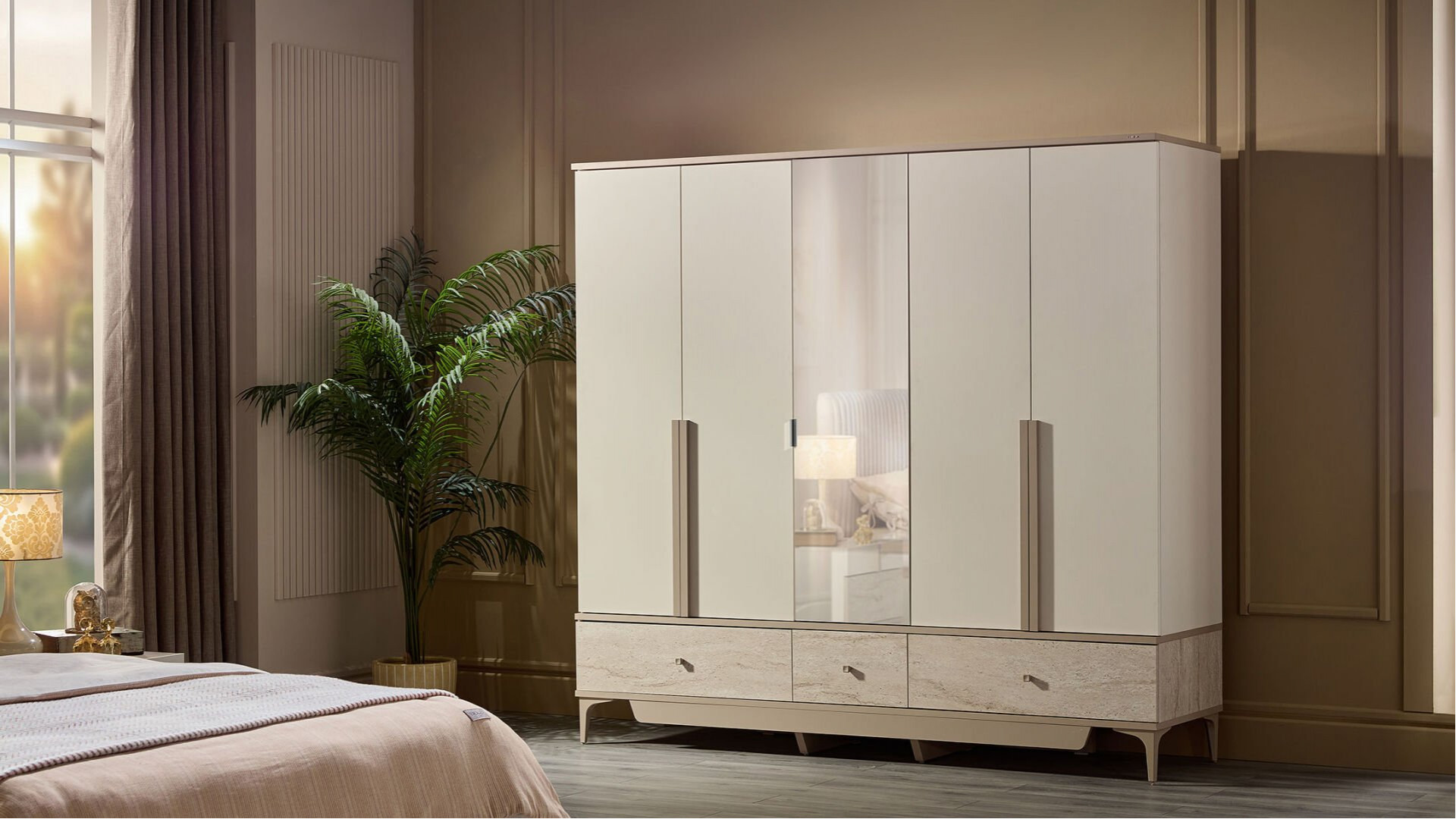 Anton 5-türiger Kleiderschrank