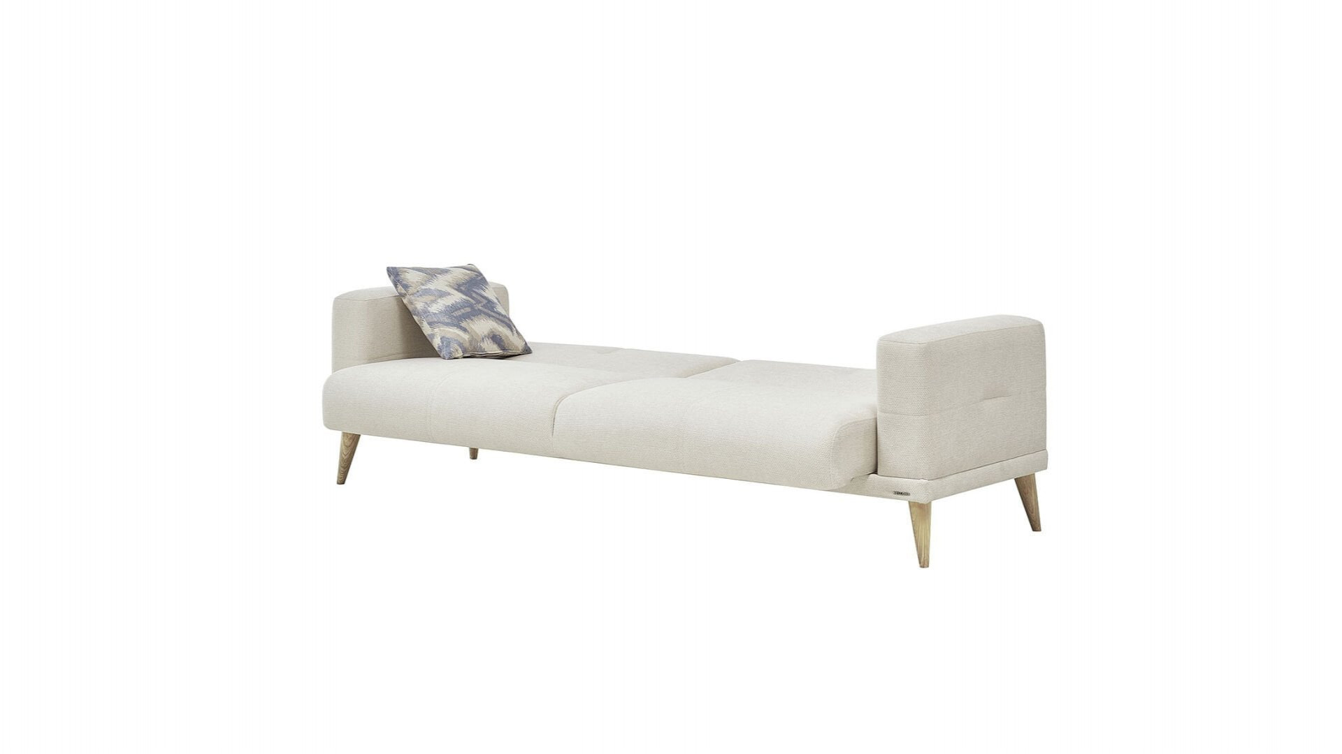 Caldera 3er-Sofa - Creme - Eiche-Füße