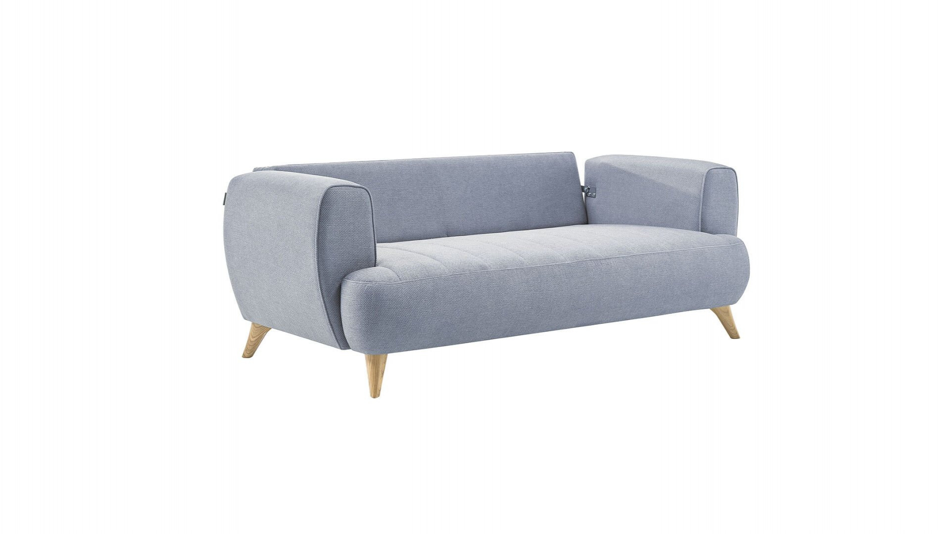 Mona 2er-Sofa - Blau - Eiche-Füße