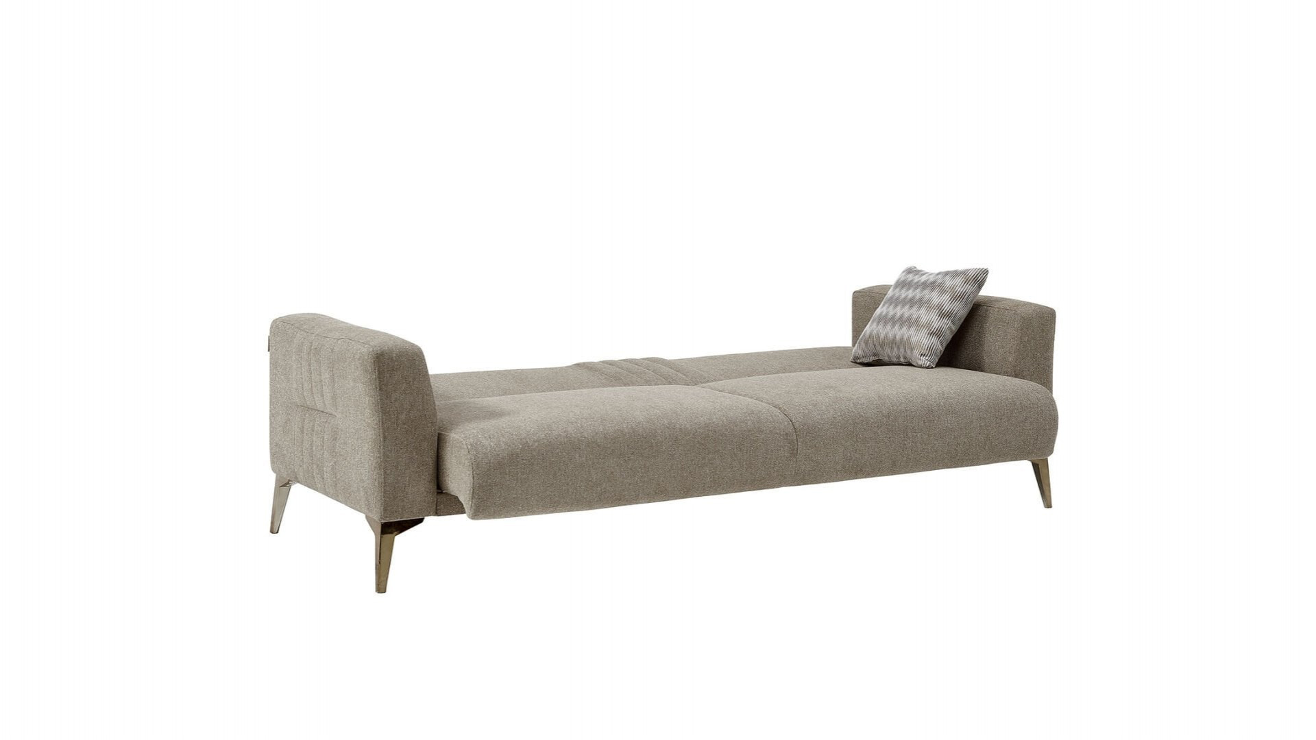 Nadia 3er-Sofa - Taupe - Bronz-Füße