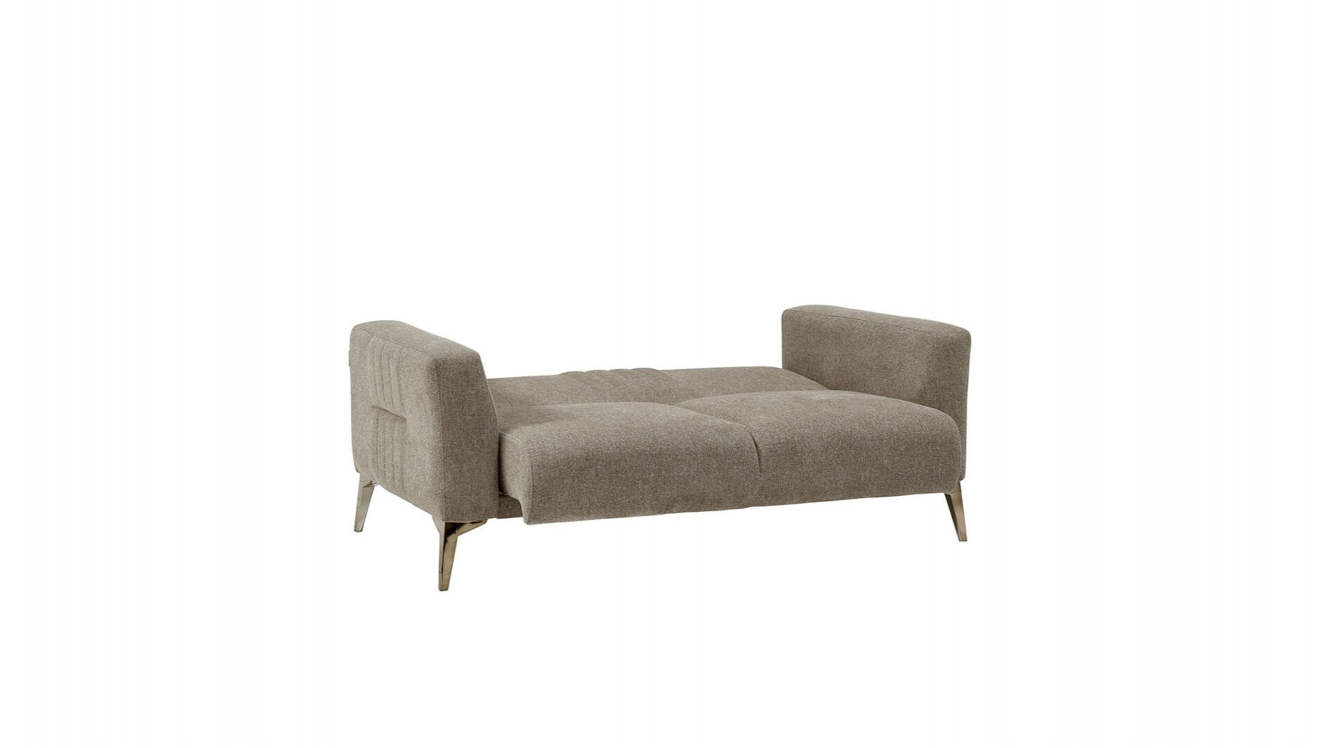 Nadia 2er-Sofa - Taupe - Bronz-Füße