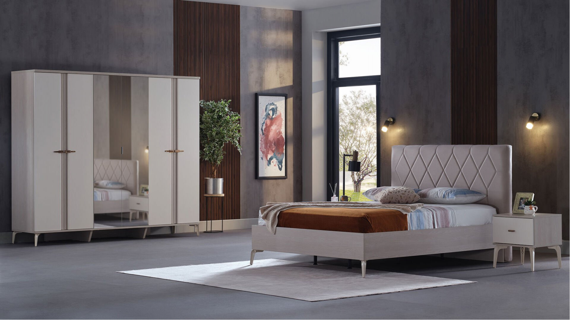 Palermo 6-türiger Kleiderschrank Schlafzimmer-Set