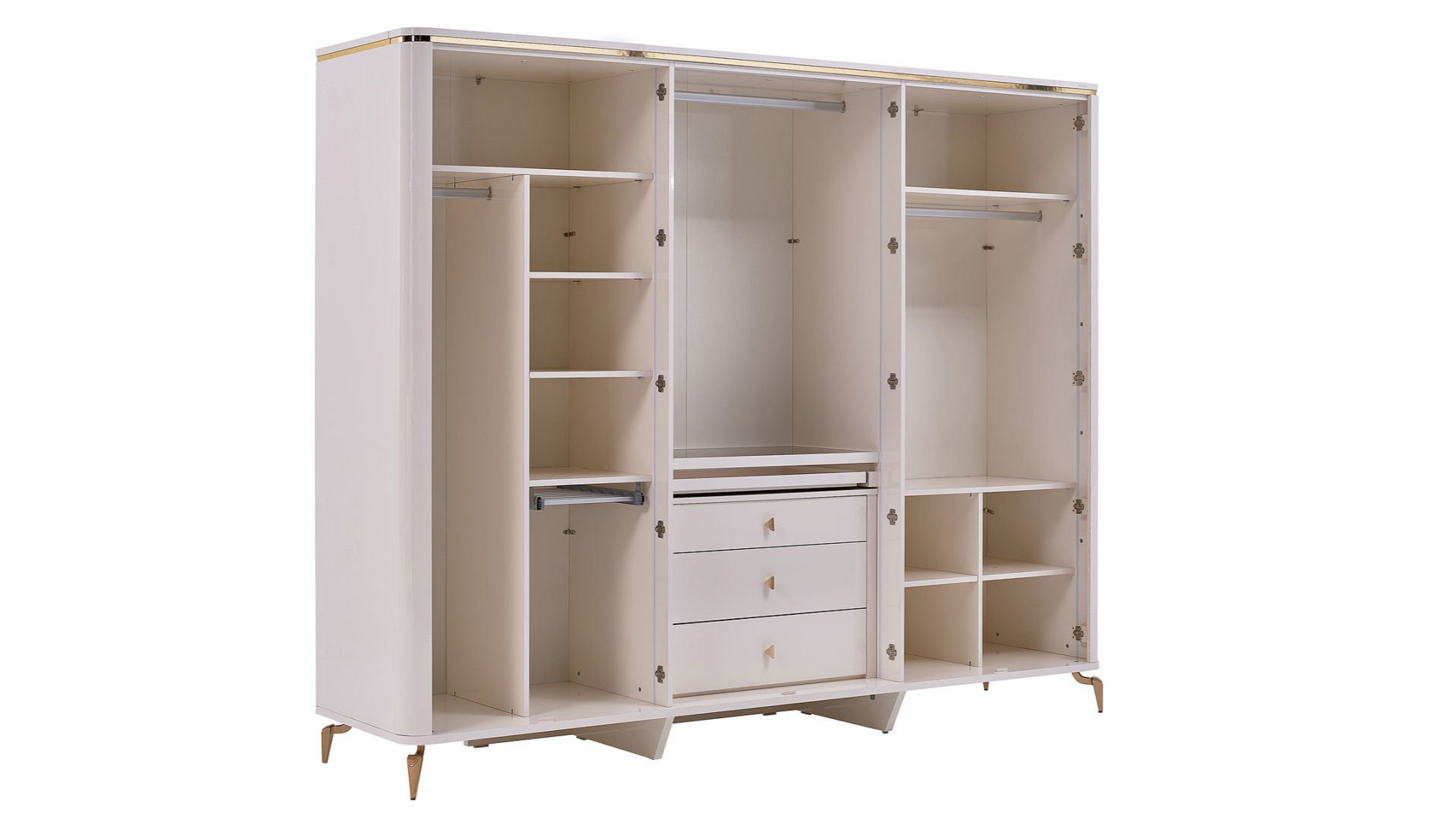 Plaza 6-türiger Schrank - Elfenbein