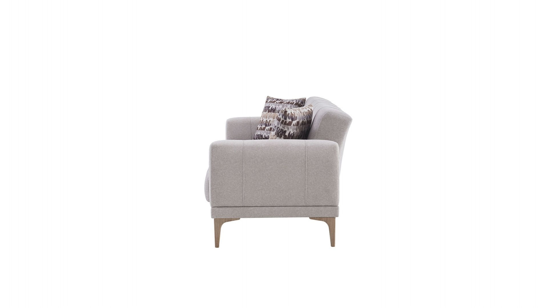Porto 3er-Sofa - Creme - Eiche-Füße