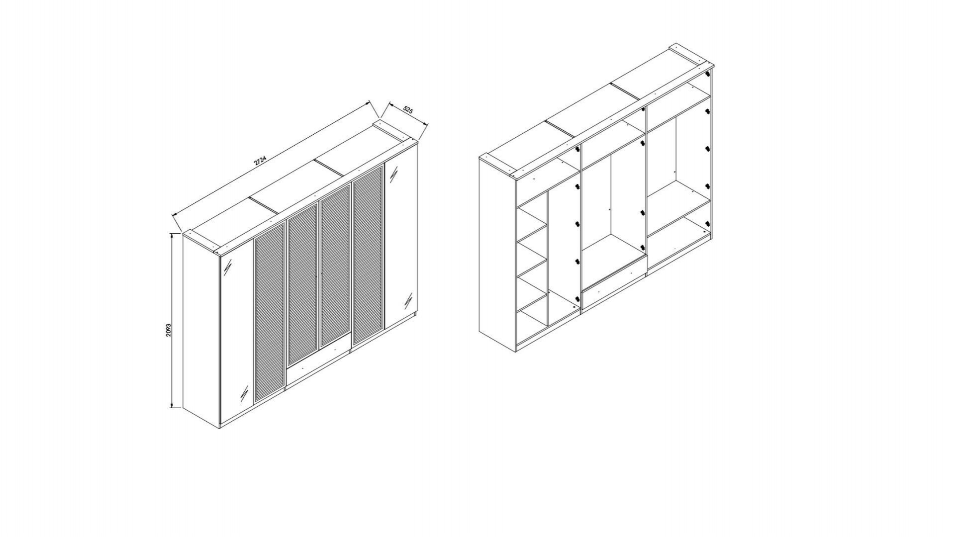 Majer 6-türiger Kleiderschrank