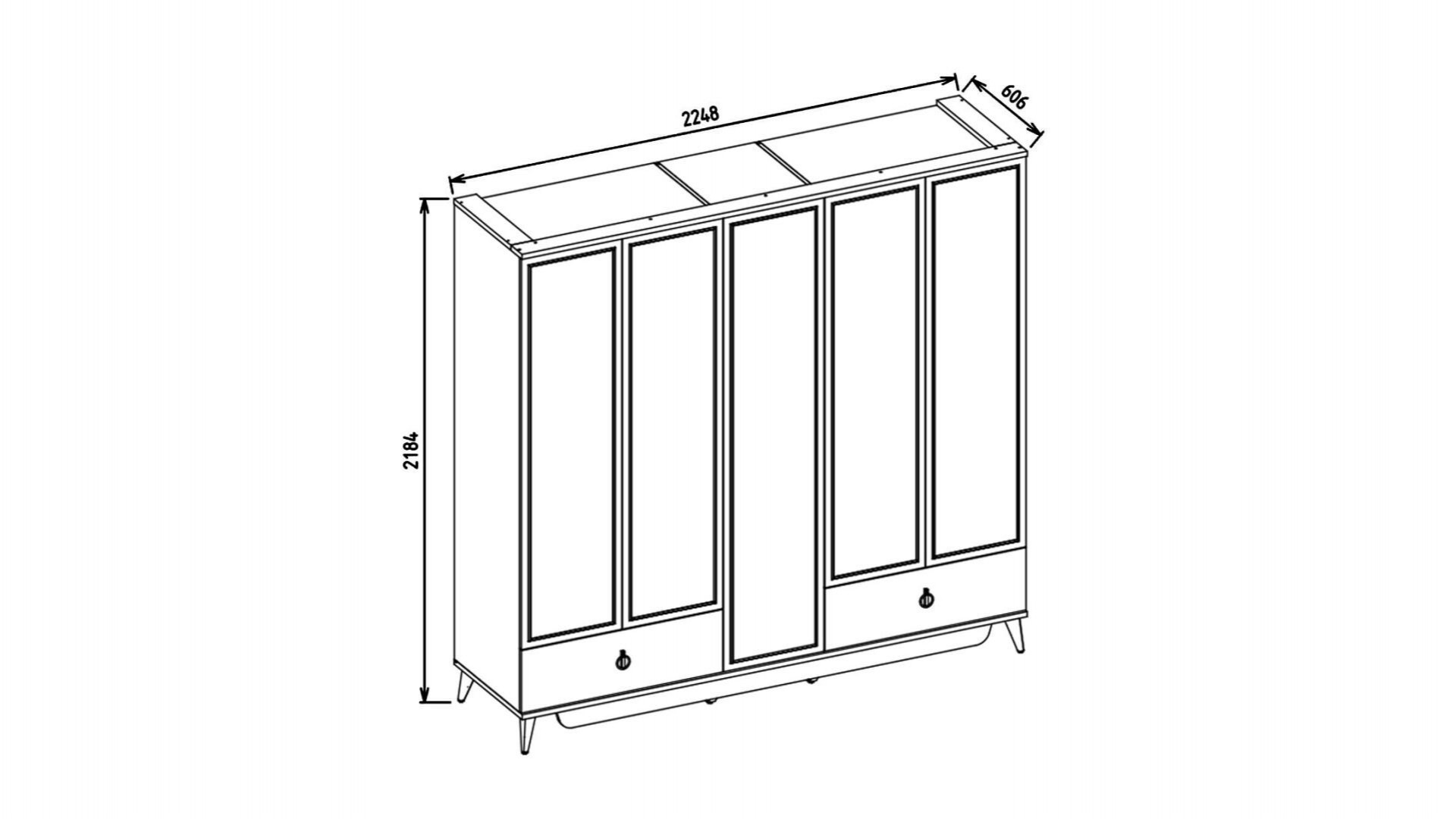 Caldera 5-türiger Kleiderschrank