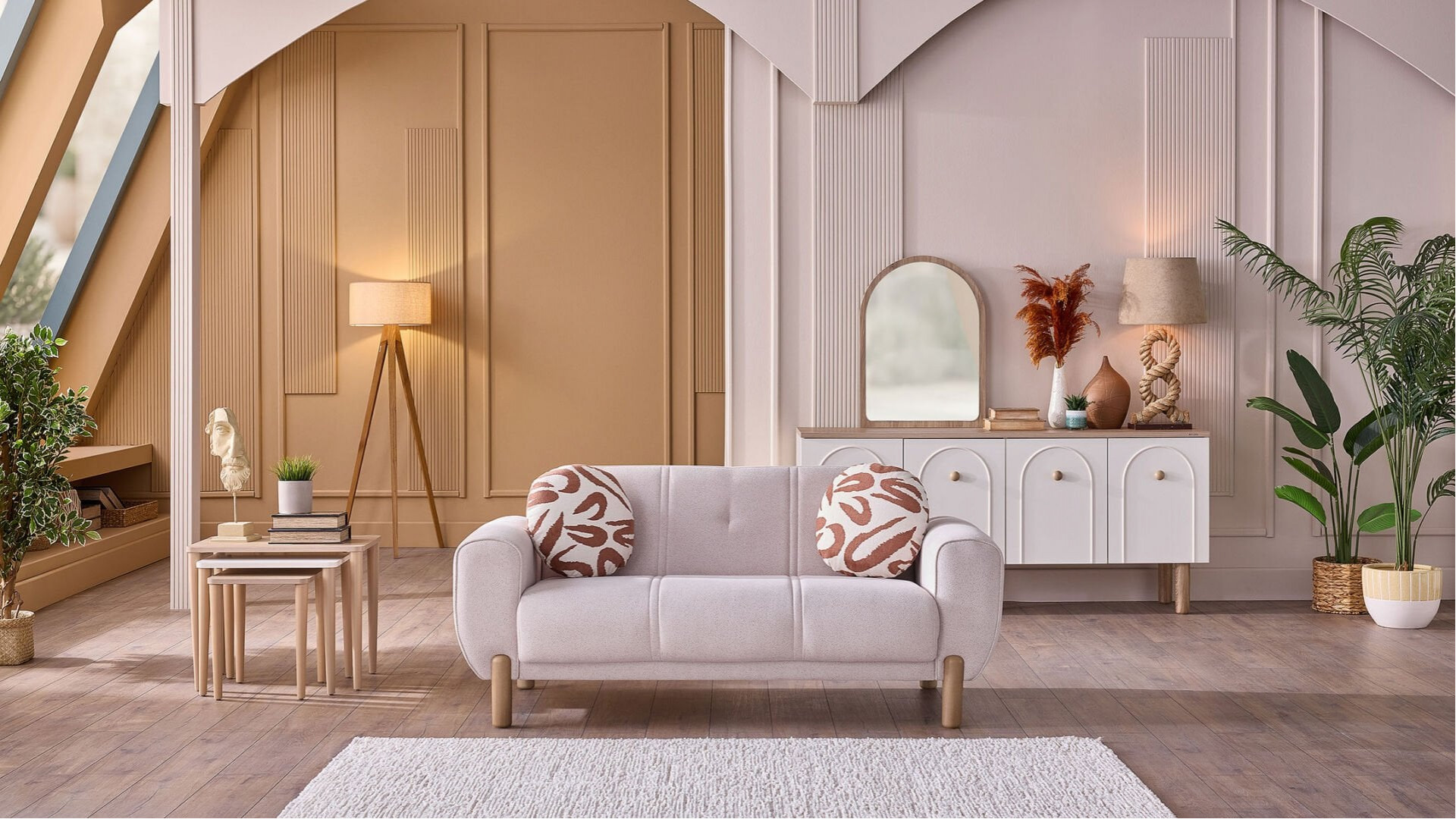 Rozy Bohem 2er-Sofa - Beige