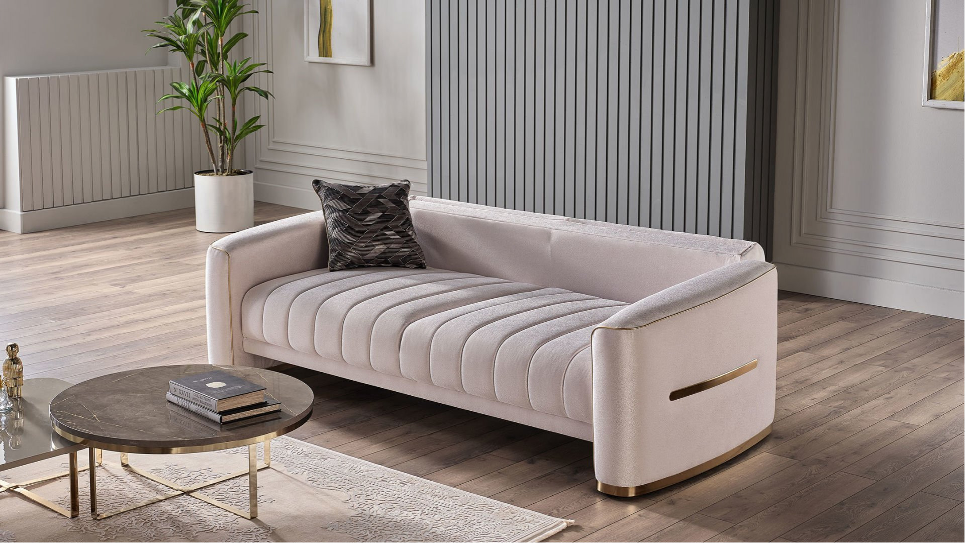 Veronica 3er-Sofa - Beige