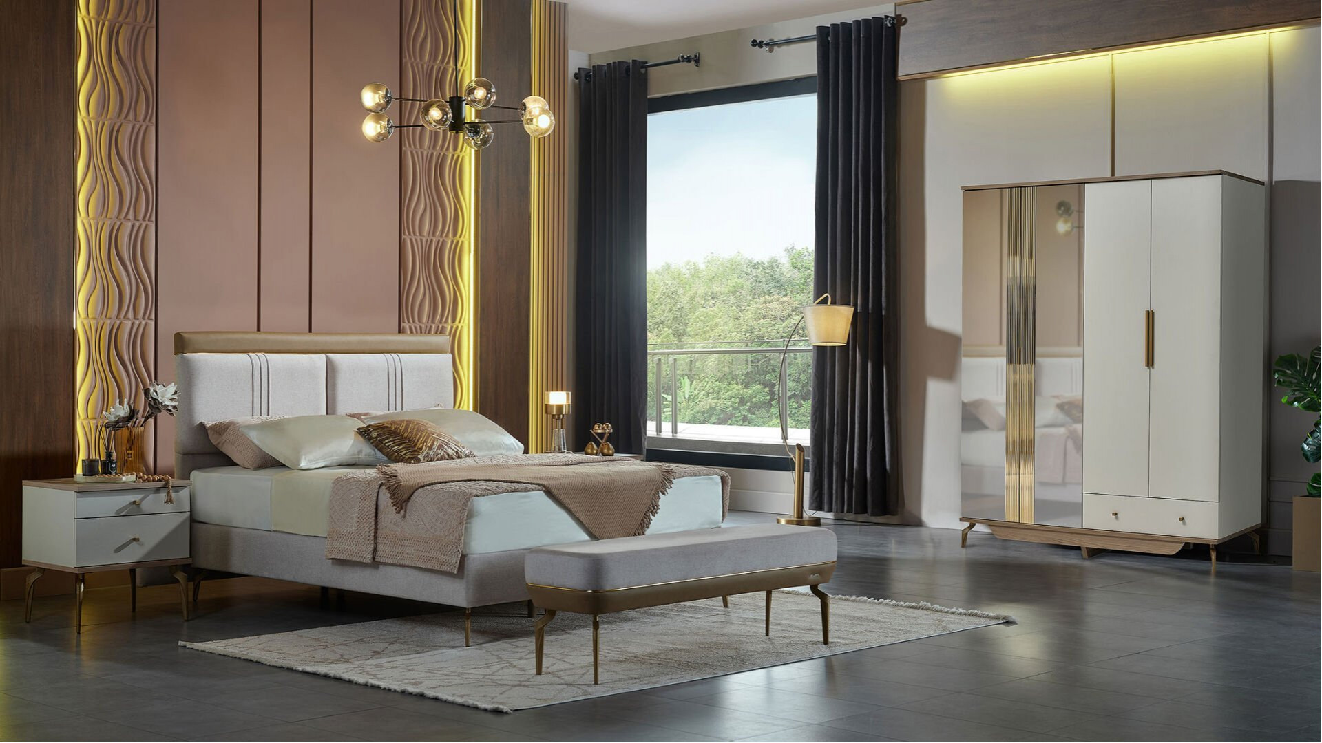 Montella 4-türiger Kleiderschrank