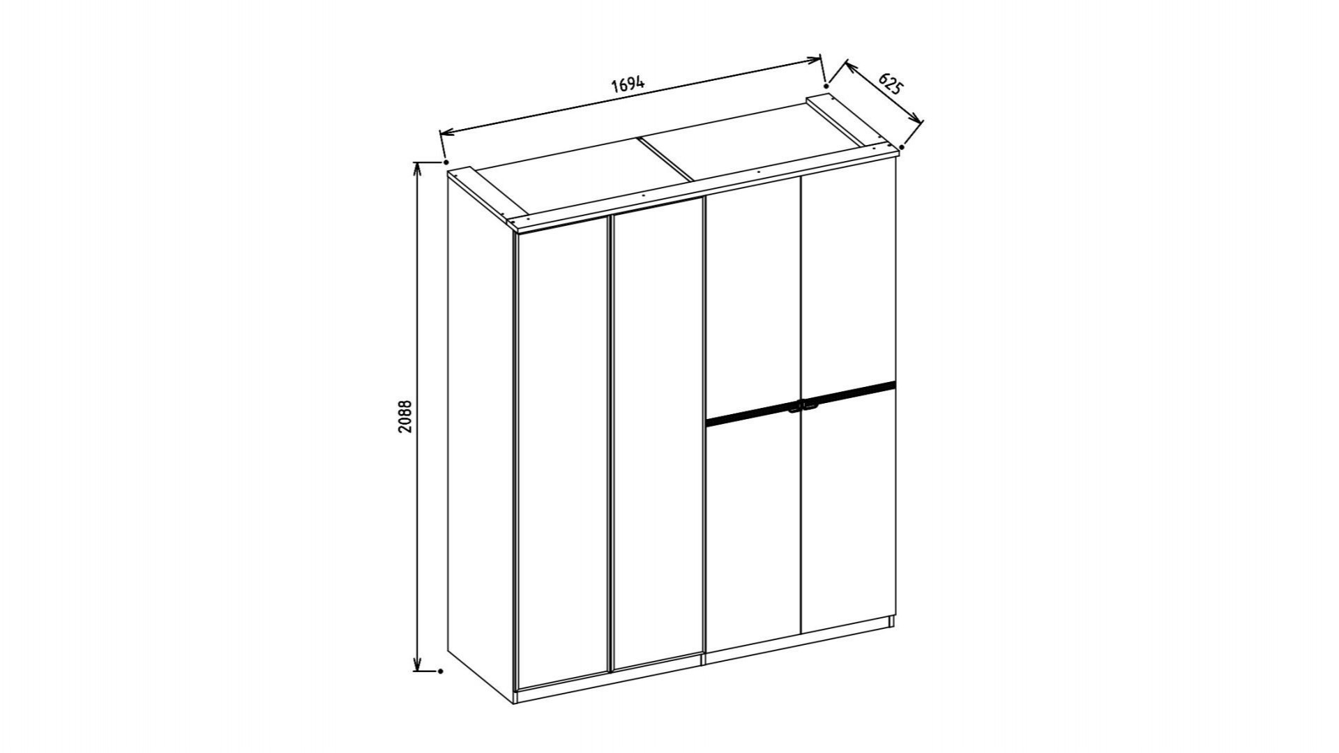 Nadia 4-türiger Kleiderschrank