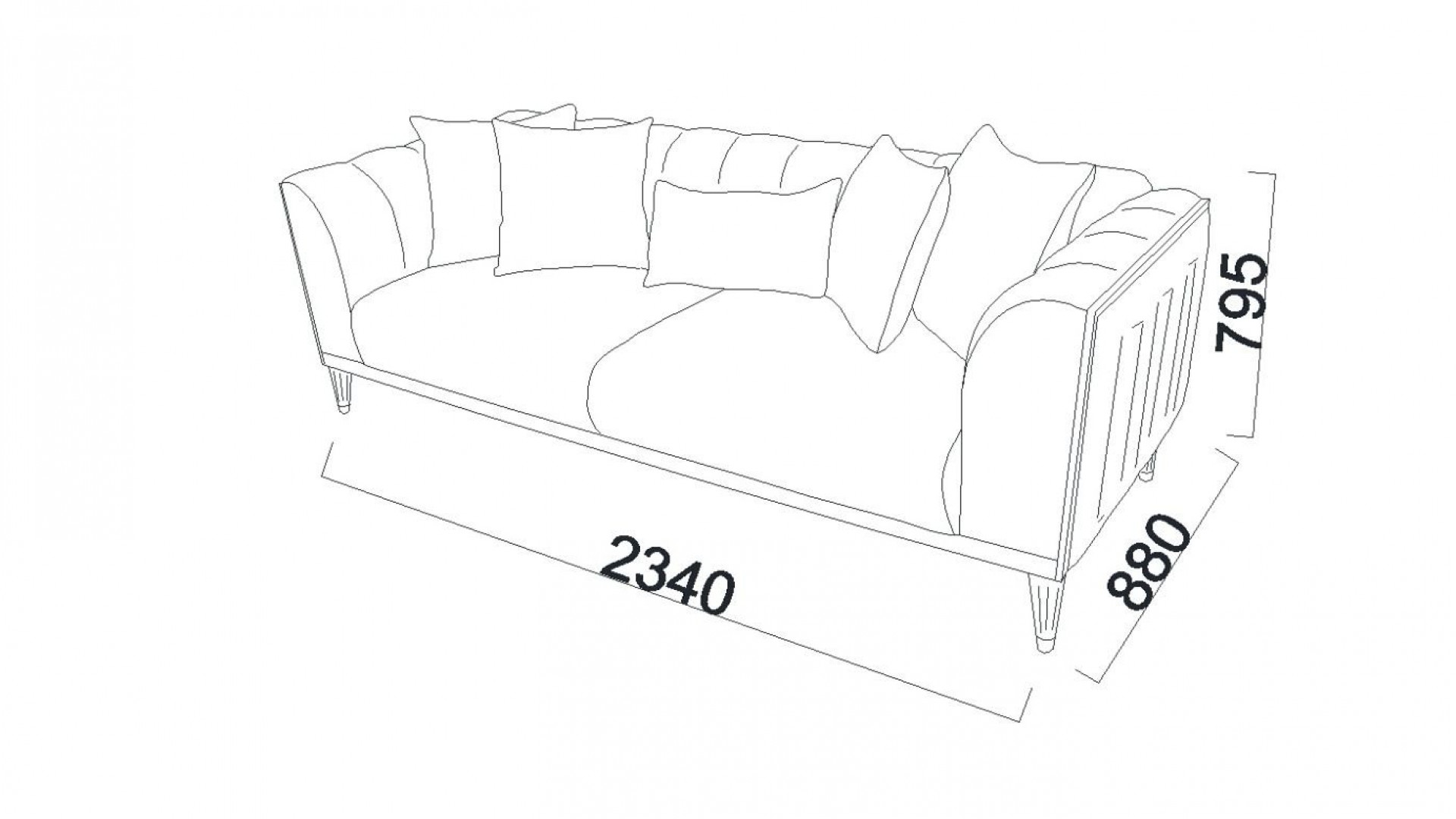 Gravita 3er-Sofa