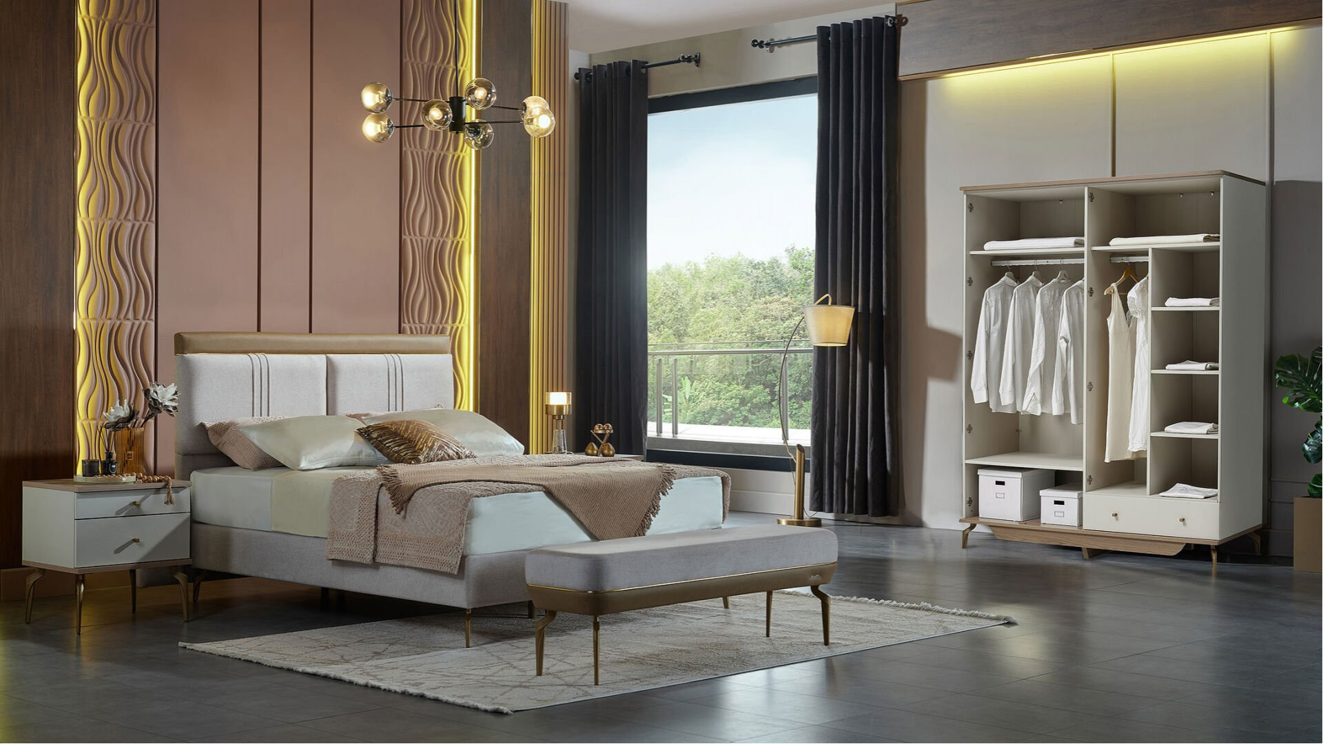 Montella 4-türiger Kleiderschrank