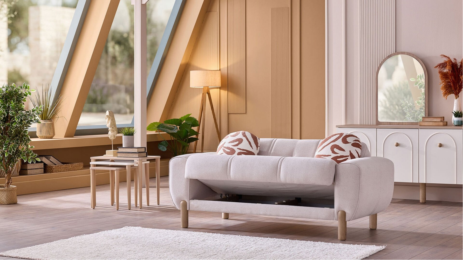 Rozy Bohem 2er-Sofa - Beige