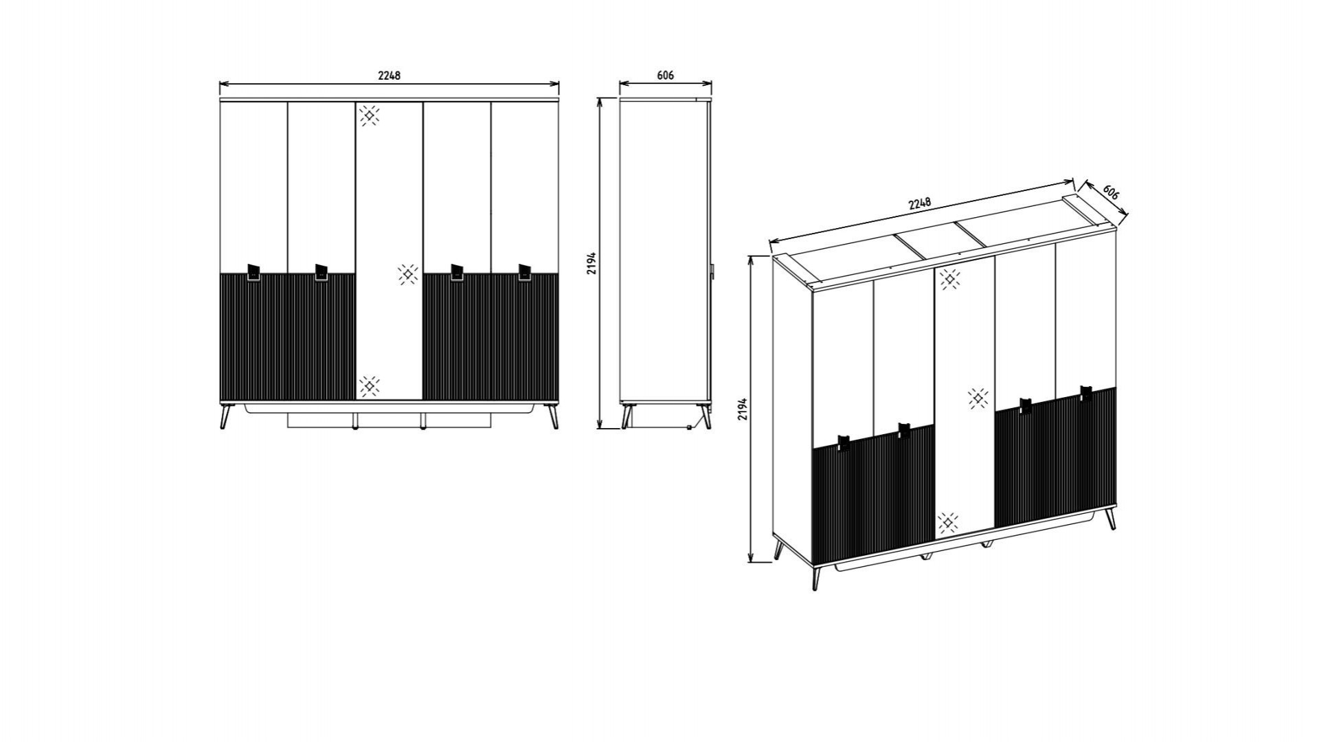 Napoli 5-türiger Schrank