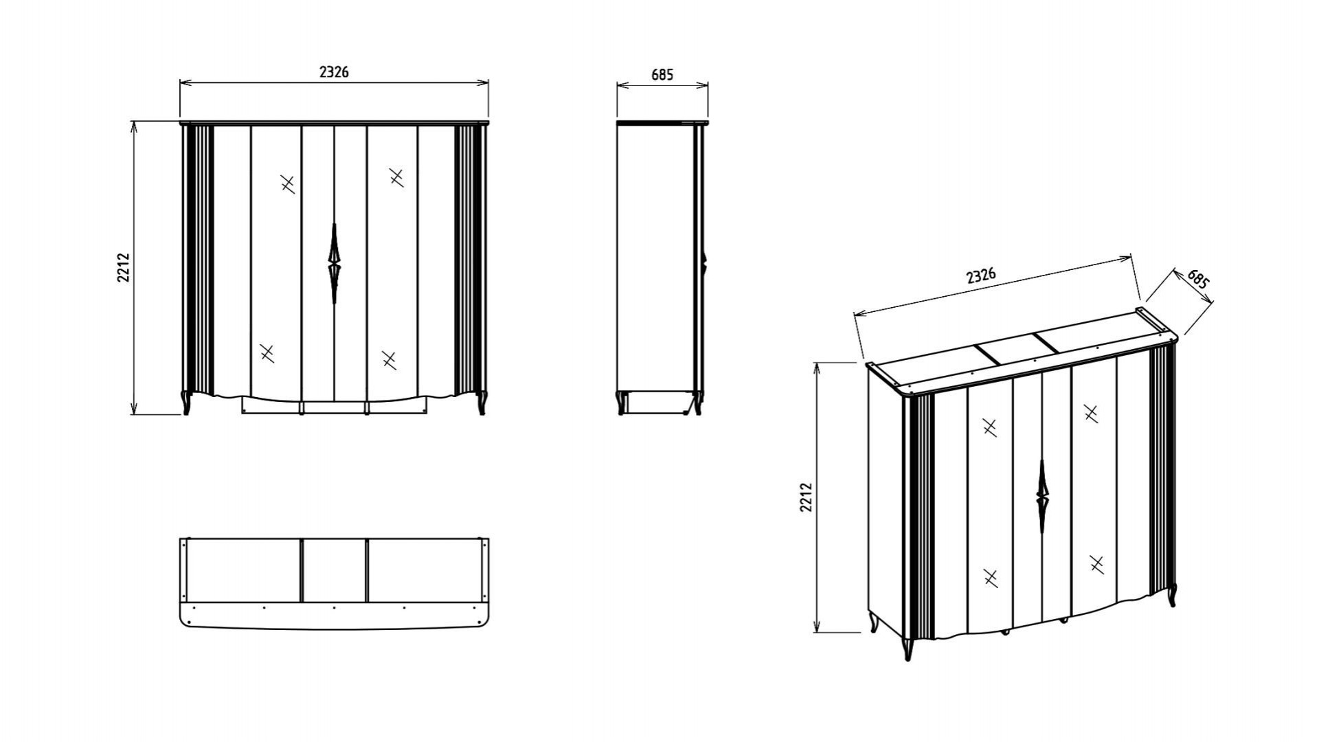 Victor 5-türiger Schrank