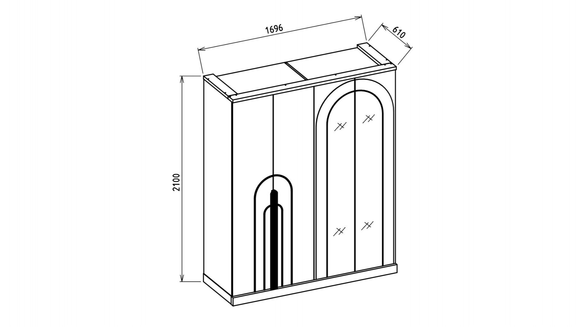 Boheems 4-türiger Kleiderschrank