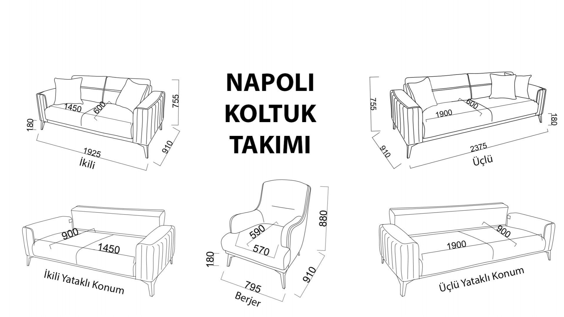 Napoli 3er-Sofa