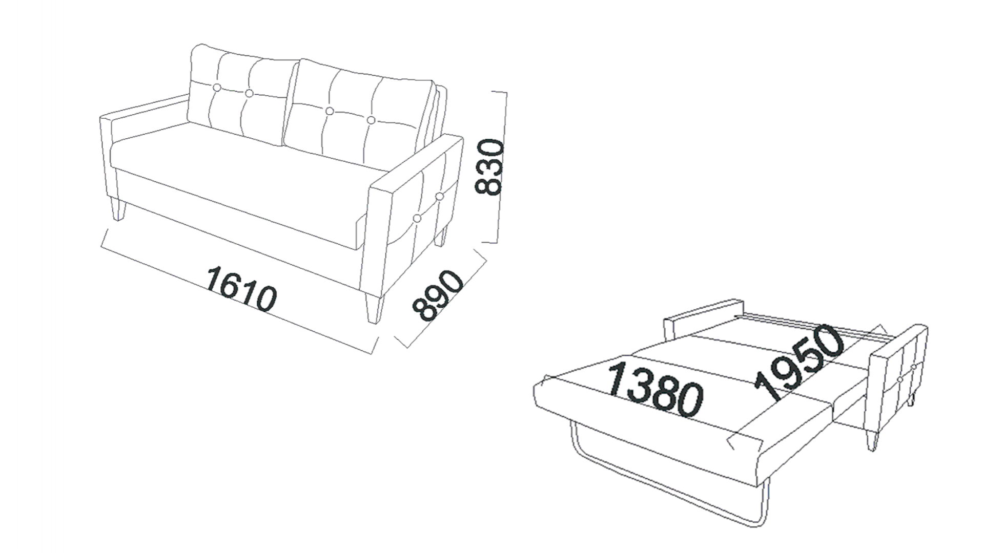 Sandro Family İkili Yataklı Sofa - Grau