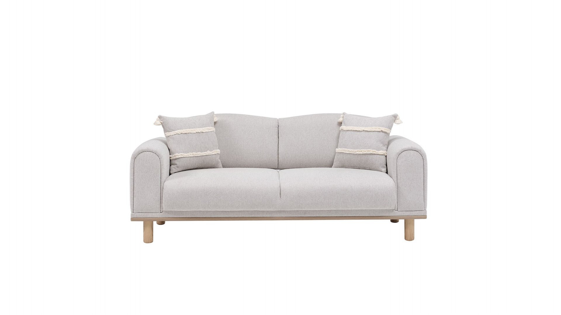 Boheems 2er-Sofa - Creme