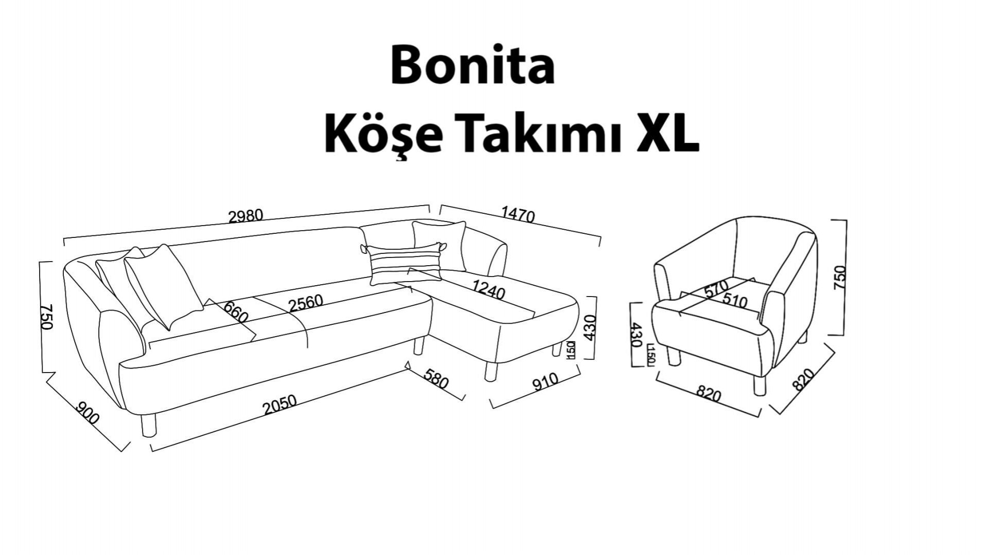 Bonita Wohnlandschaft XL - Weiß