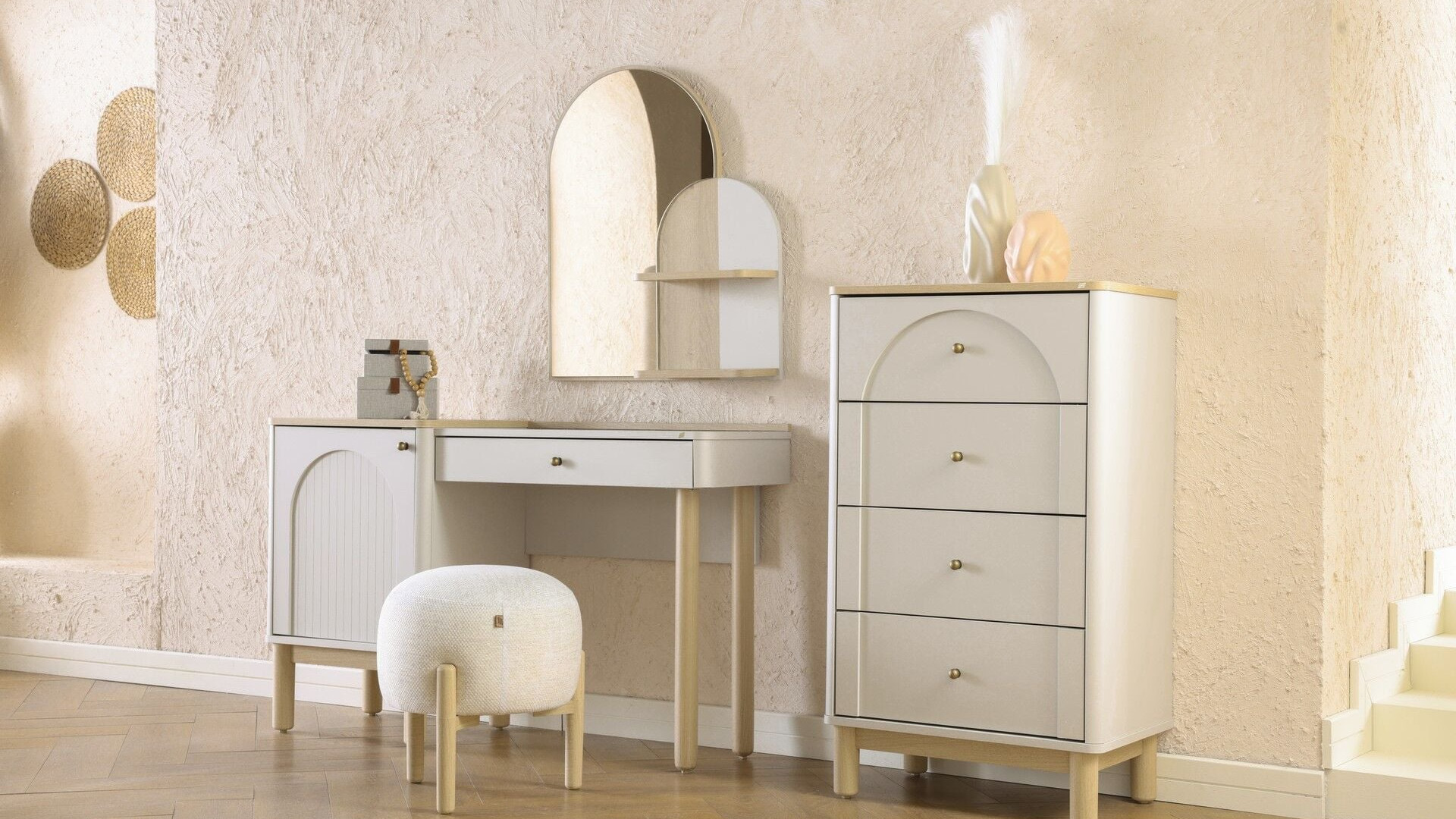 Borneo Sitzhocker Beige