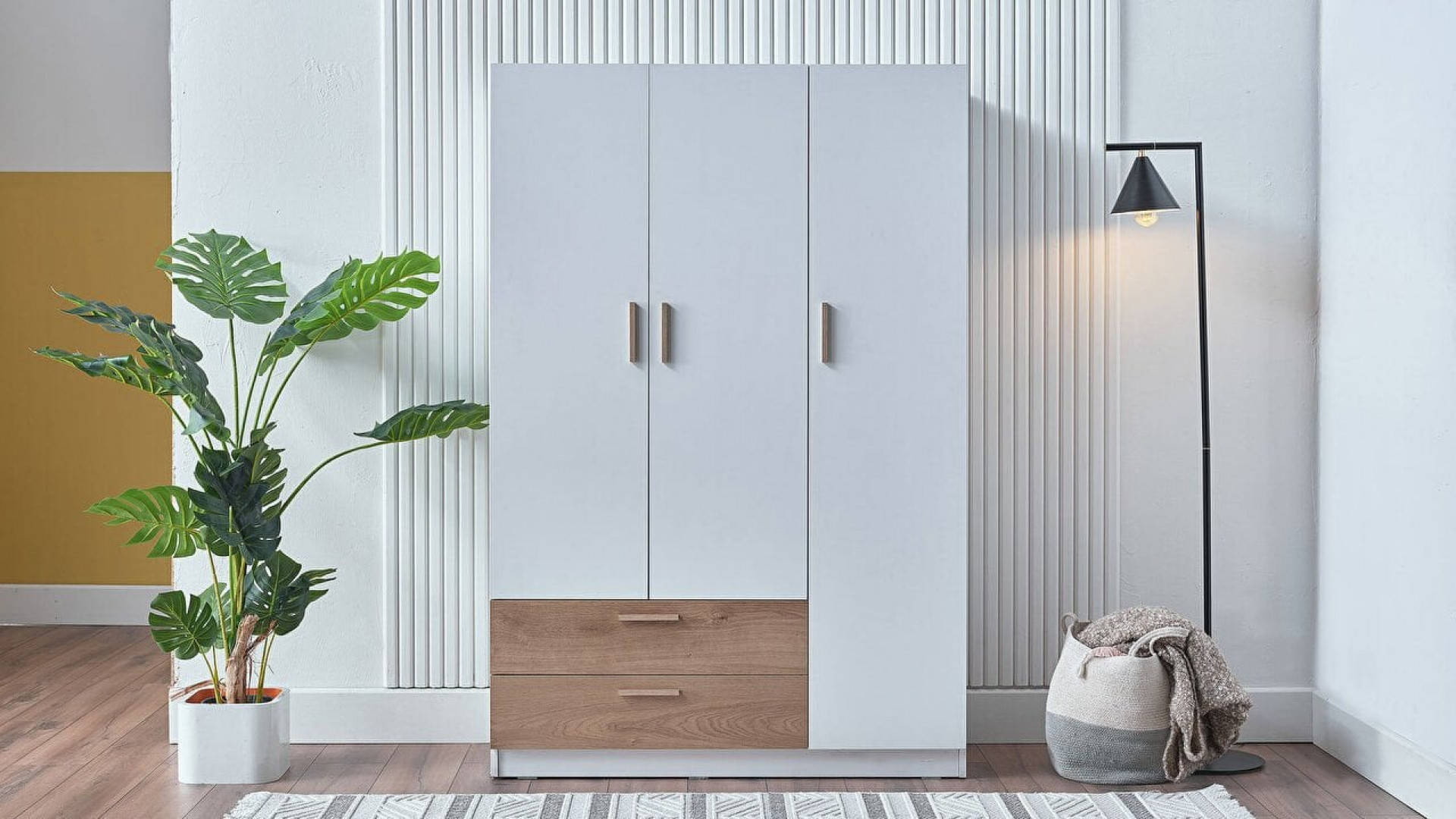 Carlo 3-türiger Kleiderschrank - Weiß