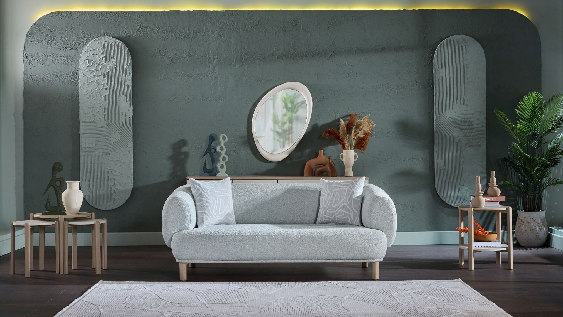 Claris 2er-Sofa - Mint Yeşili