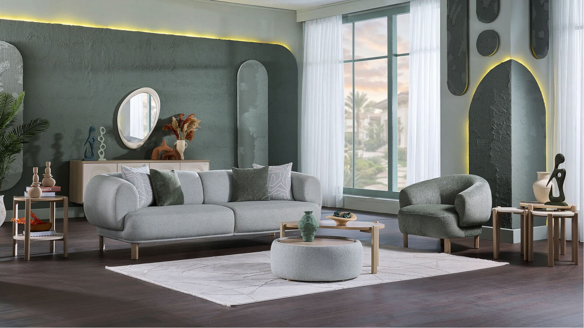 Claris 3er-Sofa