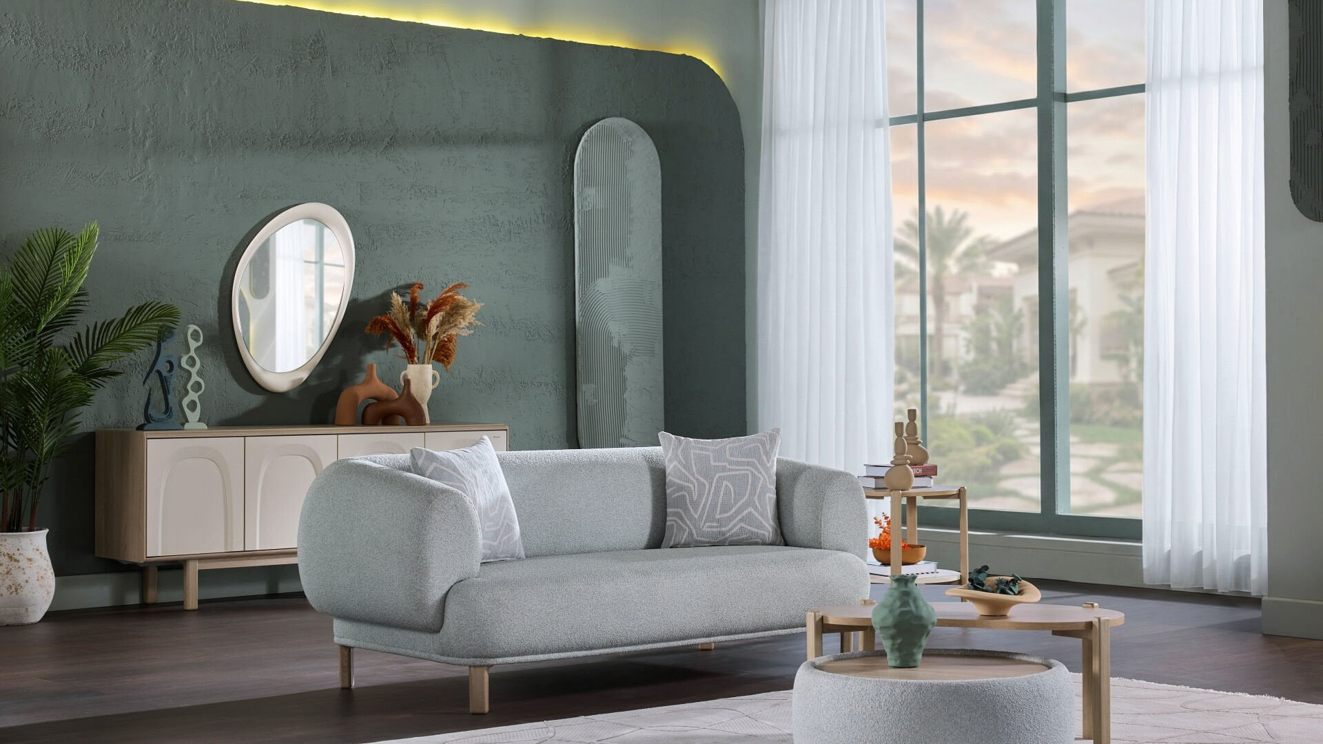 Claris 2er-Sofa - Mint Yeşili