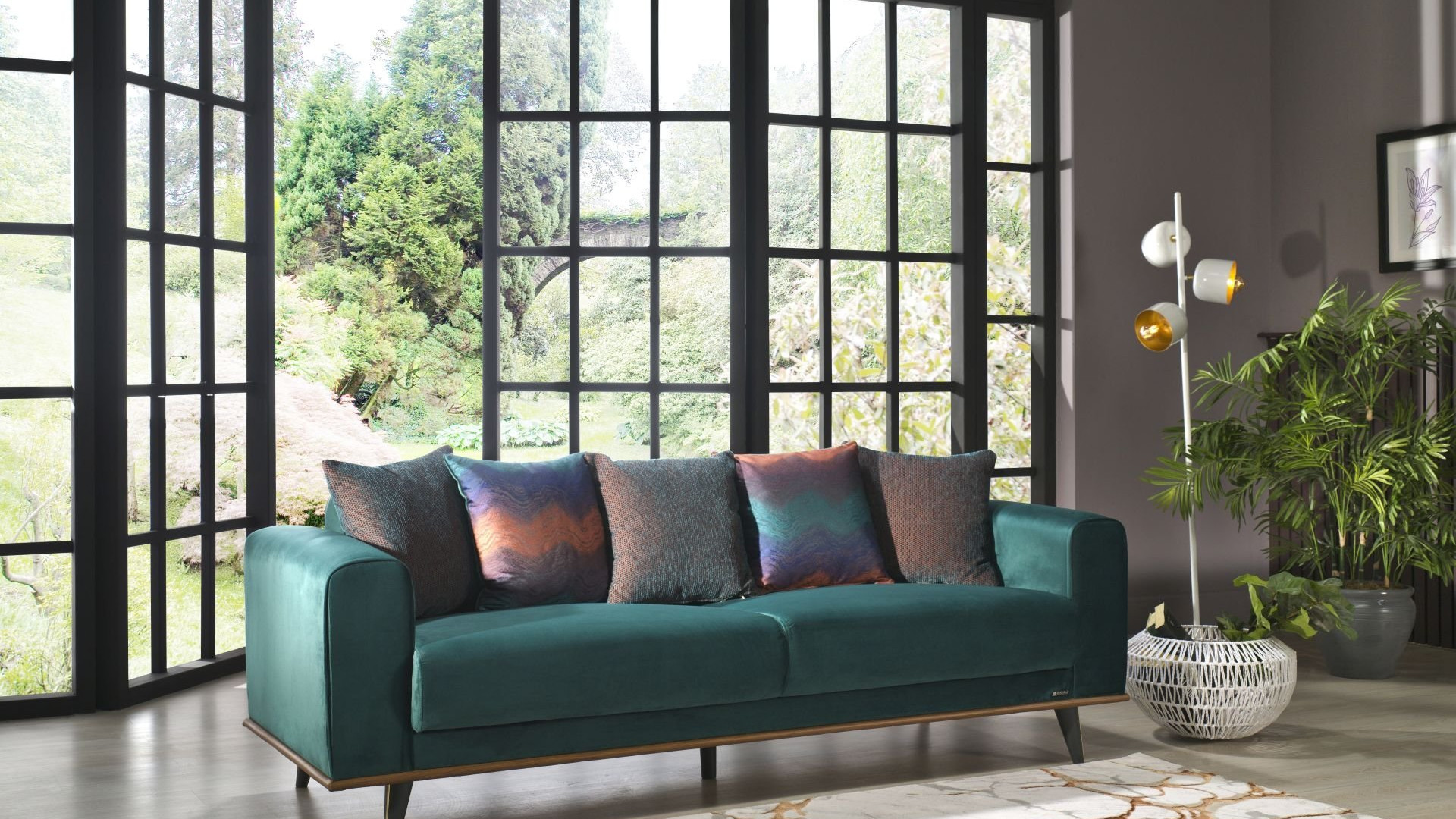 Diego 3-Sitzer Sofa mit Zierkissen