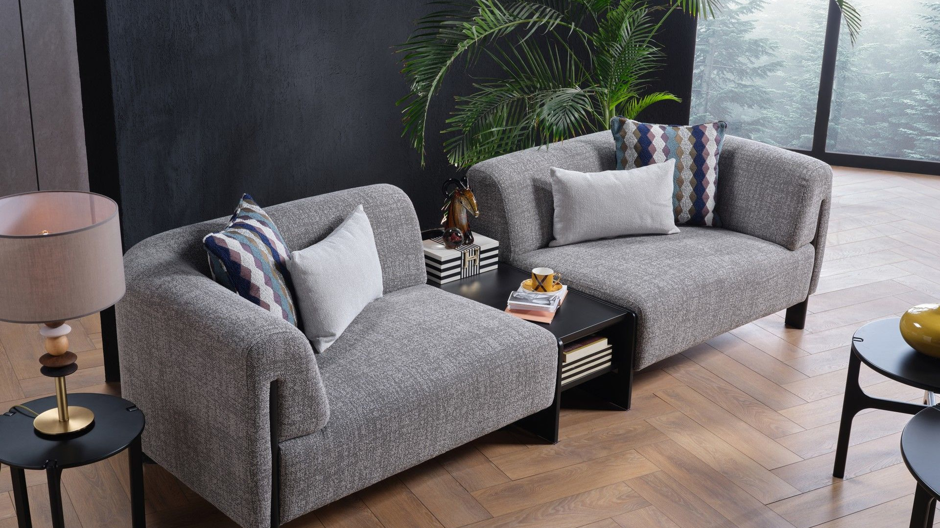 Dora 3-Sitzer Sofa mit Beistelltisch