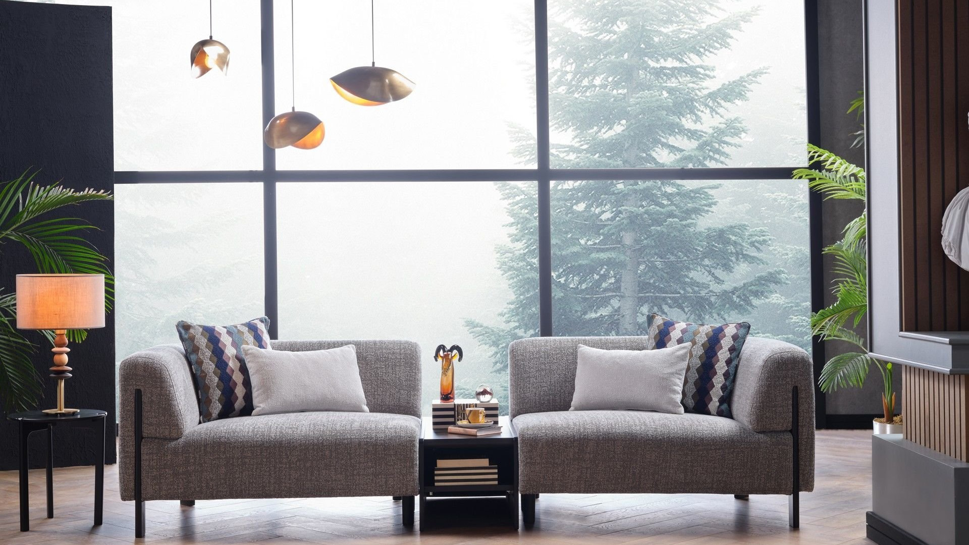 Dora 3-Sitzer Sofa mit Beistelltisch