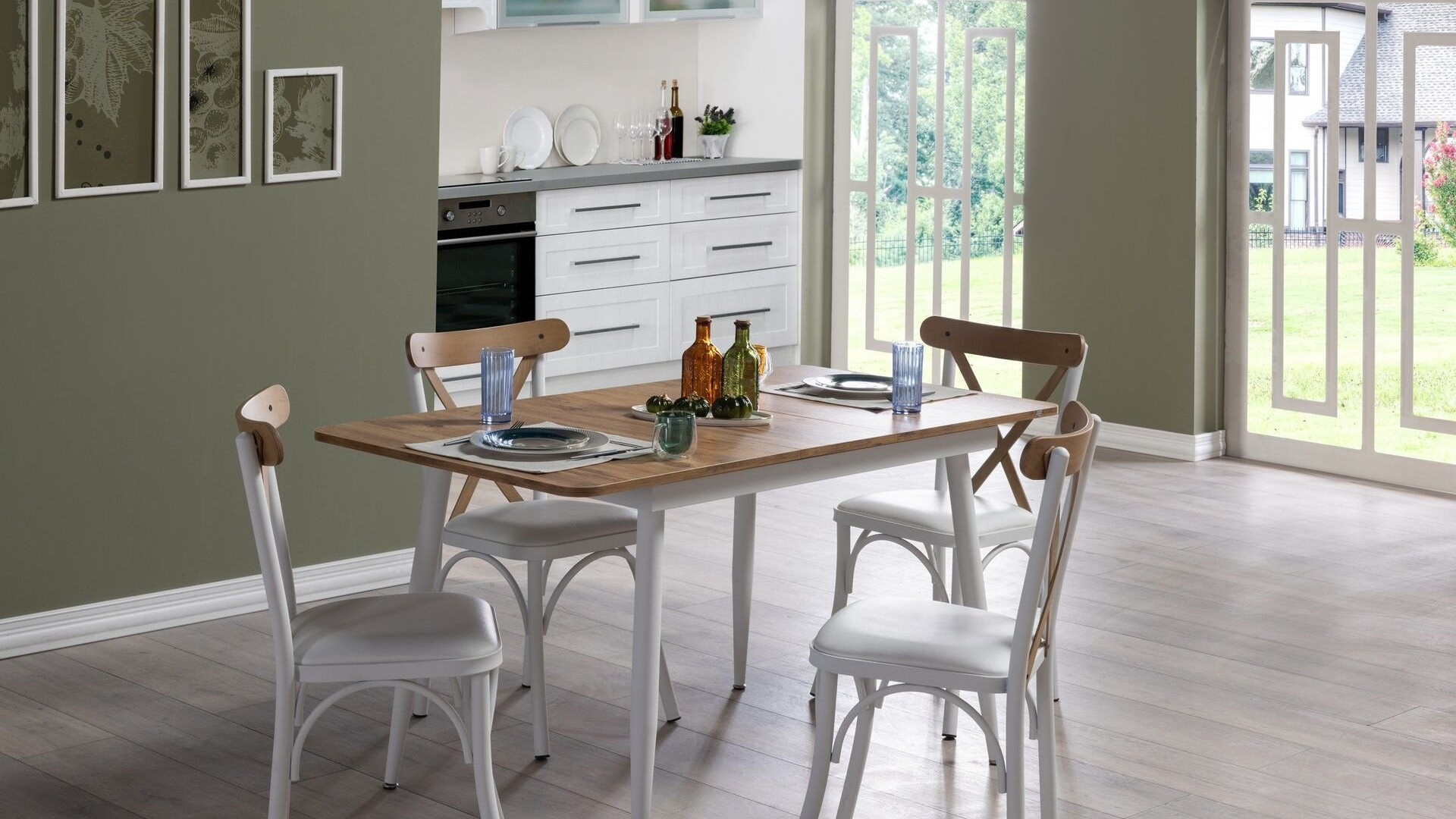 Essen Küchentisch-Set Weiß