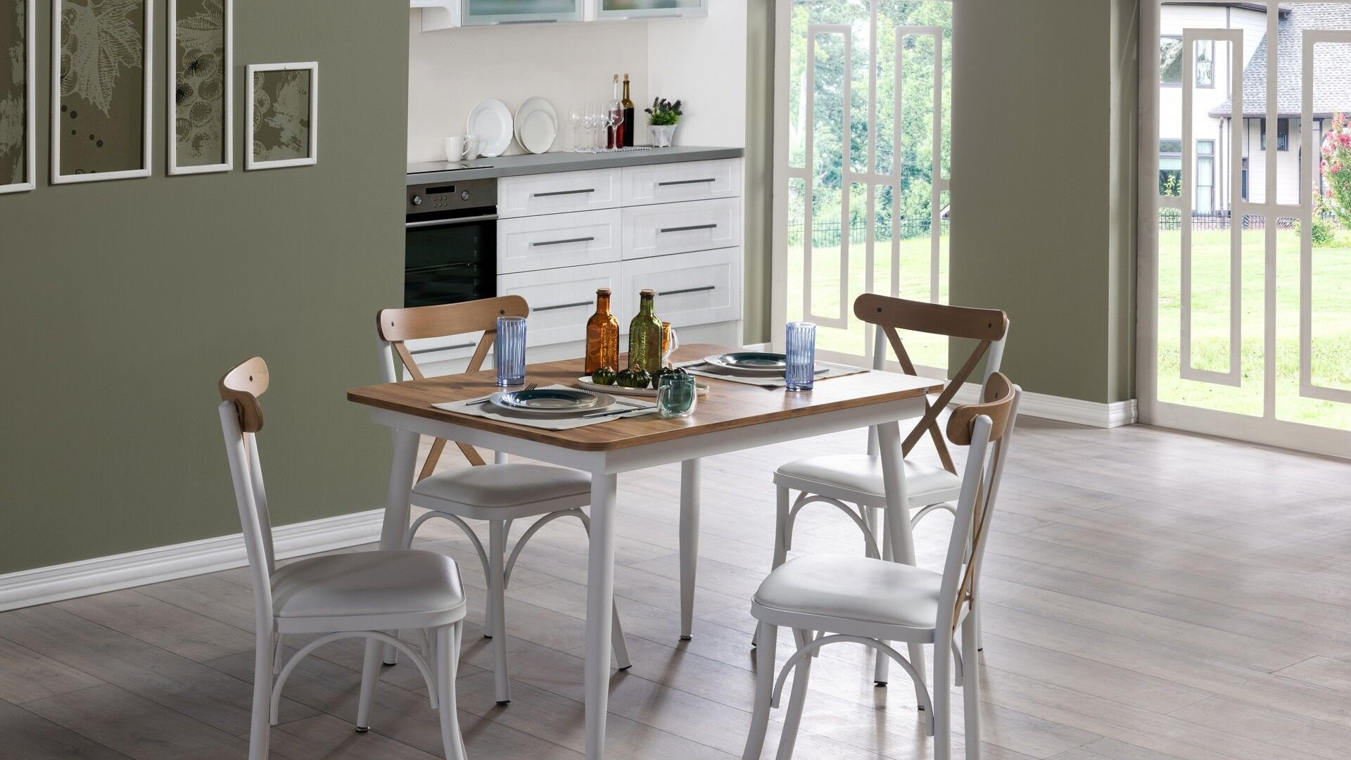 Essen Küchentisch-Set Weiß