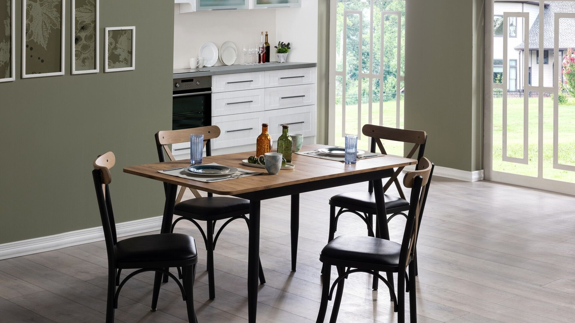 Essen Küchentisch-Set Schwarz