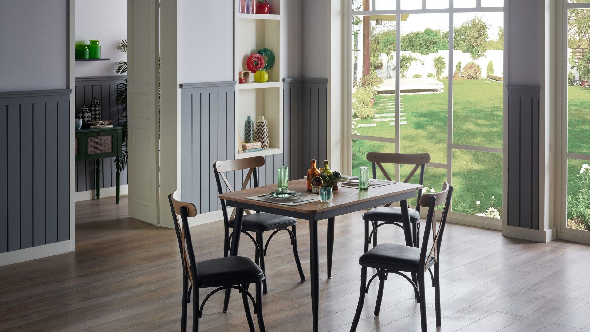 Essen Küchentisch-Set Schwarz