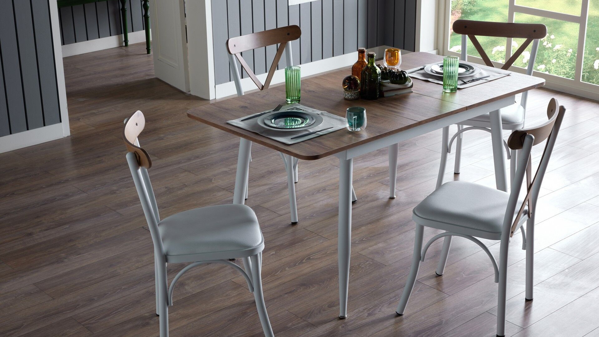 Essen Küchentisch-Set Weiß