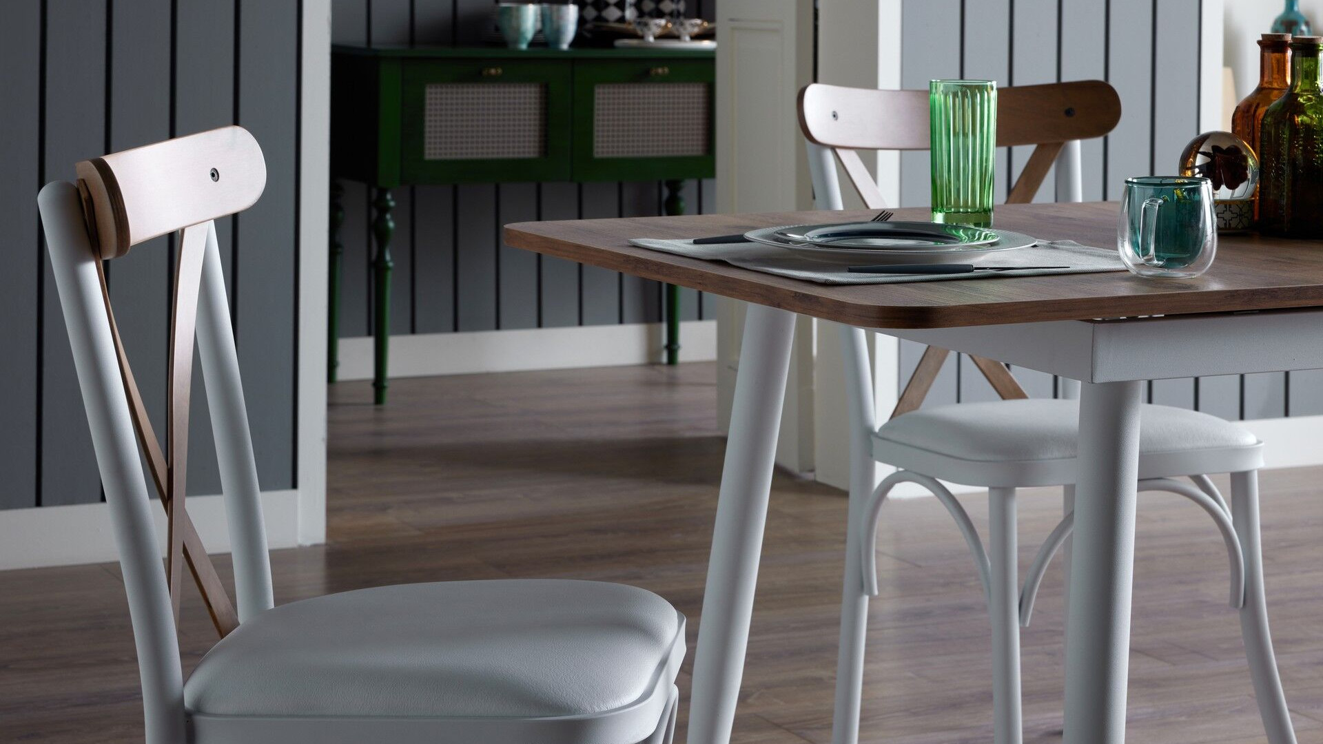 Essen Küchentisch-Set Weiß