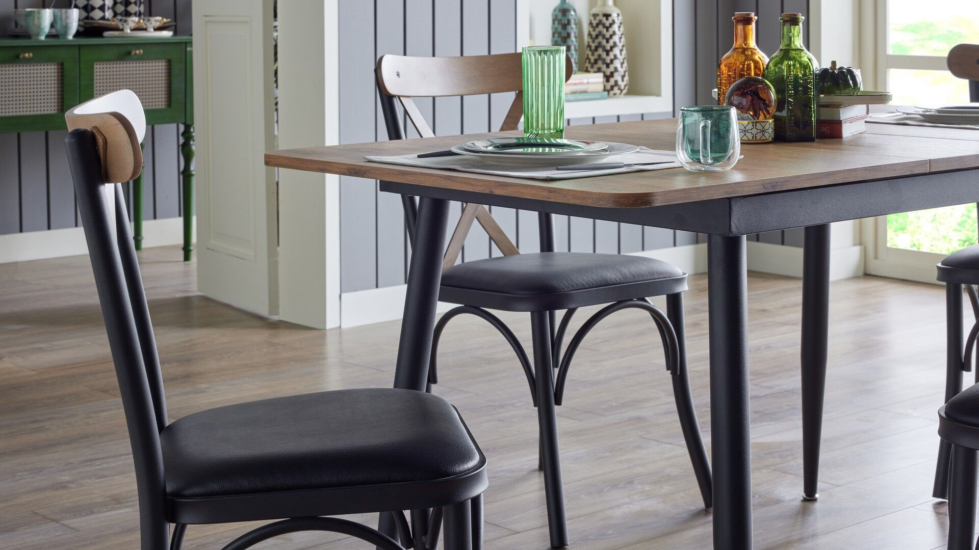 Essen Küchentisch-Set Schwarz