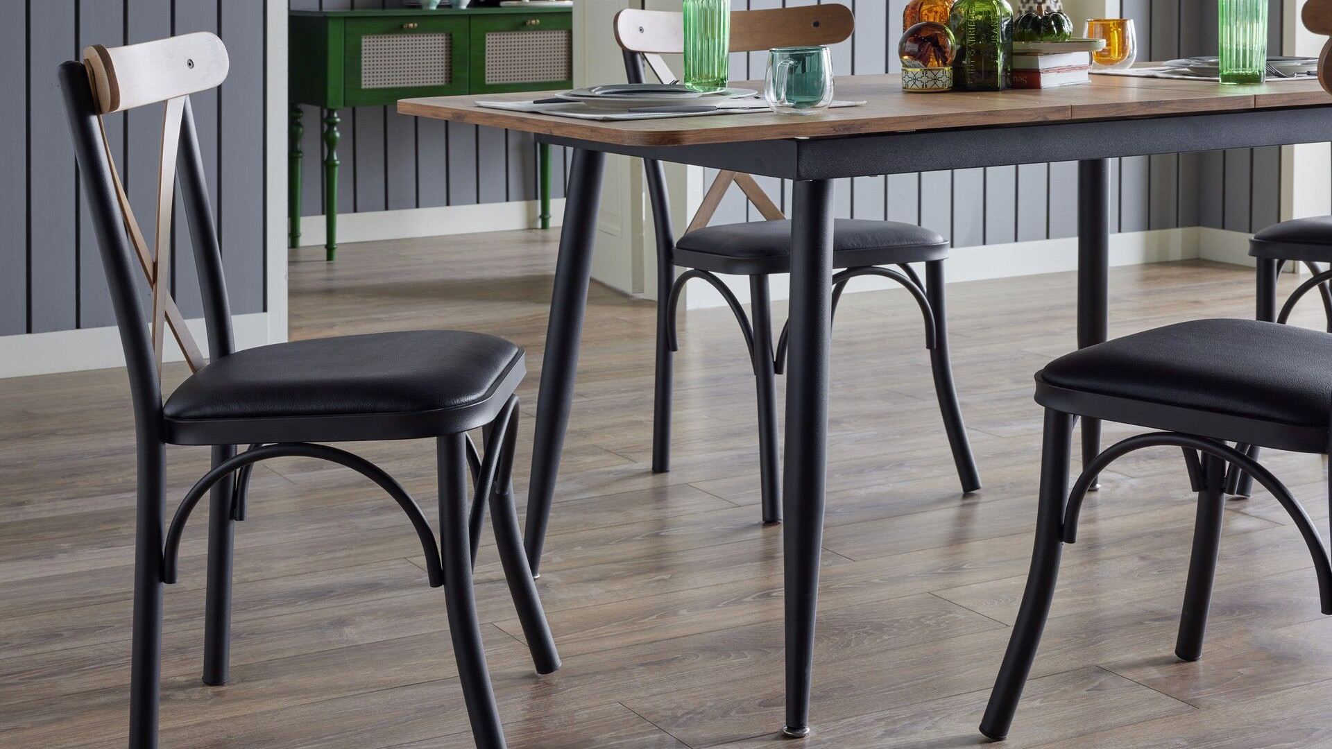 Essen Küchentisch-Set Schwarz